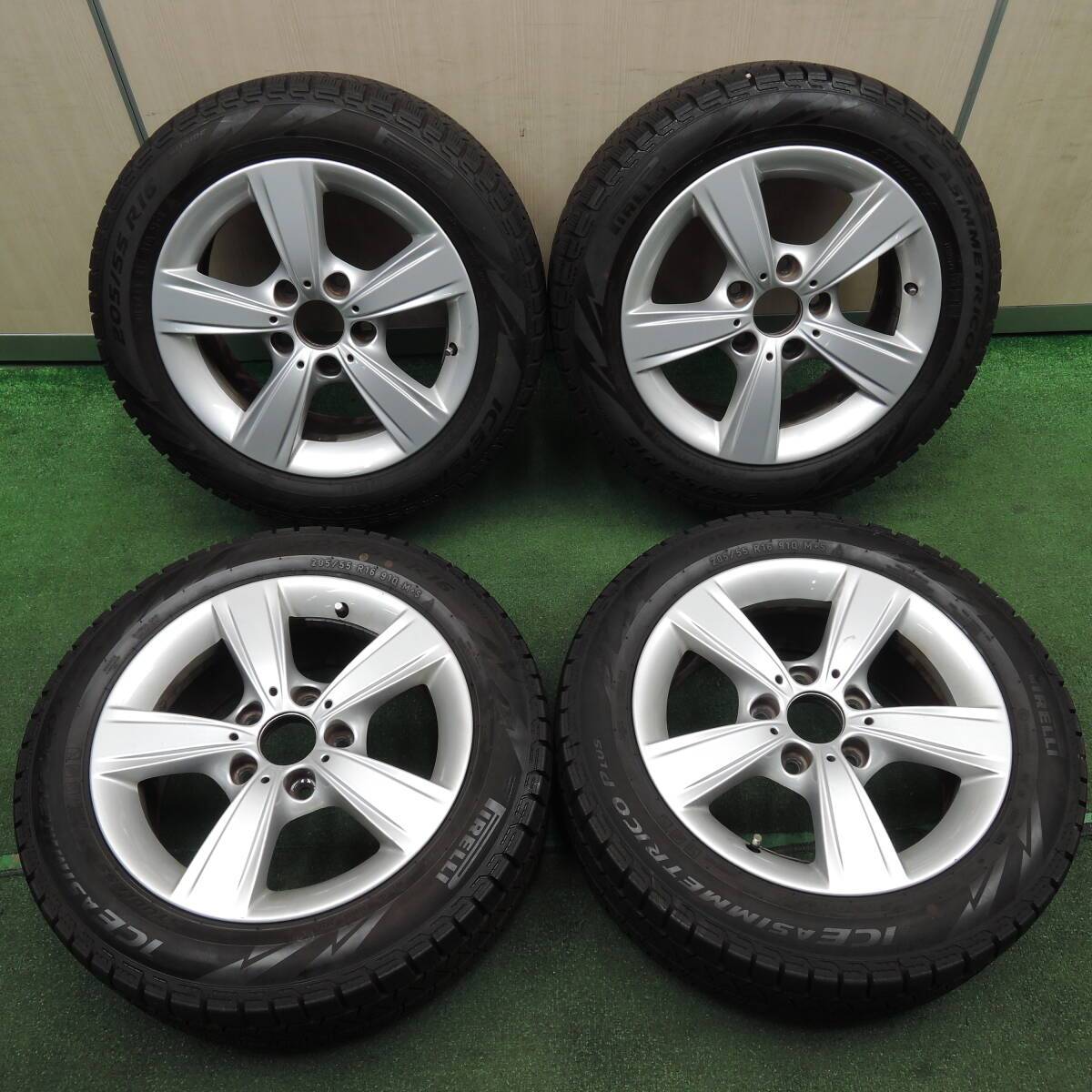 バリ溝 綺麗 9分☆BMW 1シリーズ F20 純正 205/55R16 スタッドレス 