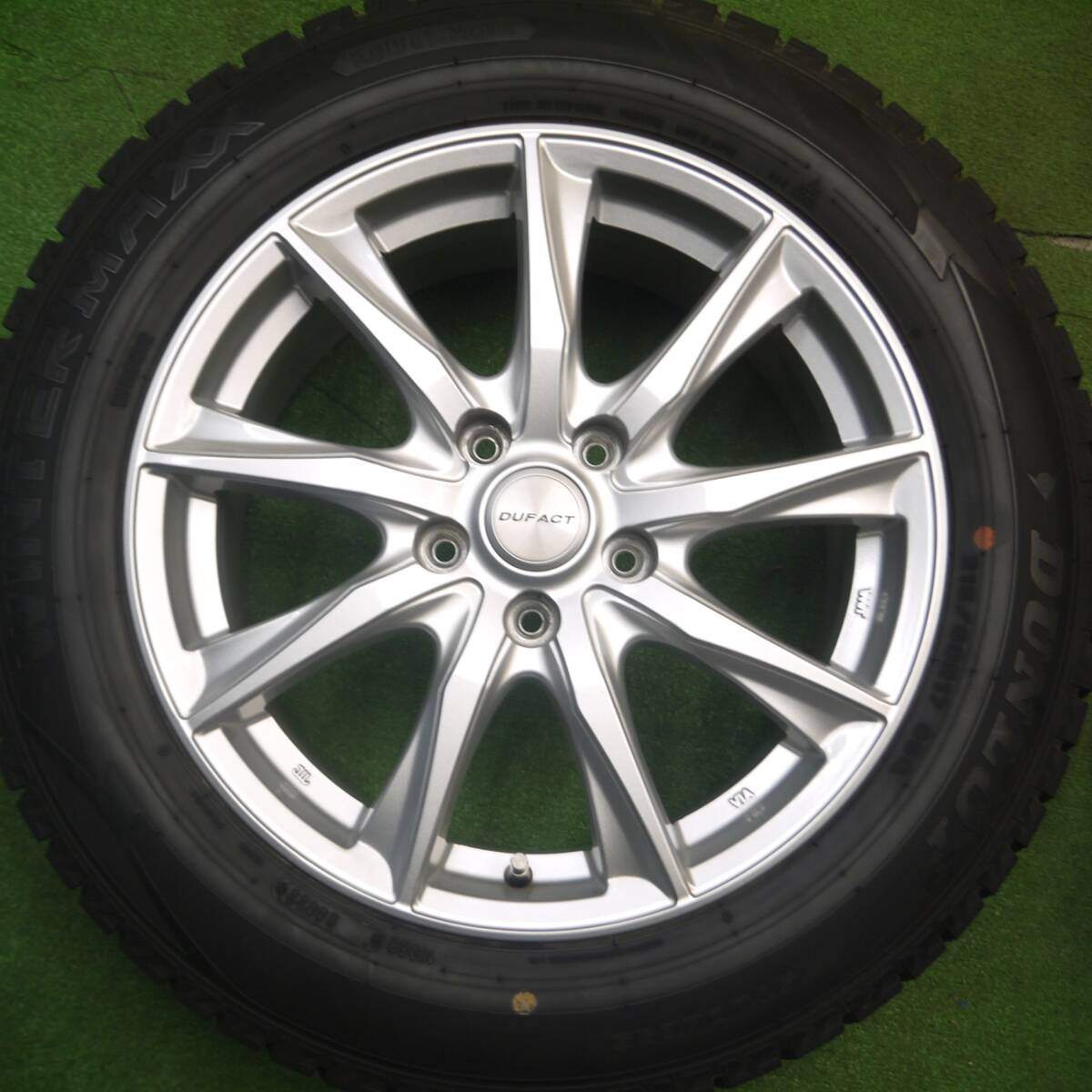 バリ溝!22年!キレイ!9.5分★スタッドレス 215/60R17 ダンロップ ウインターマックス WM02 DUFACT デュファクト 17インチ PCD114.3/5H★5020516Hス