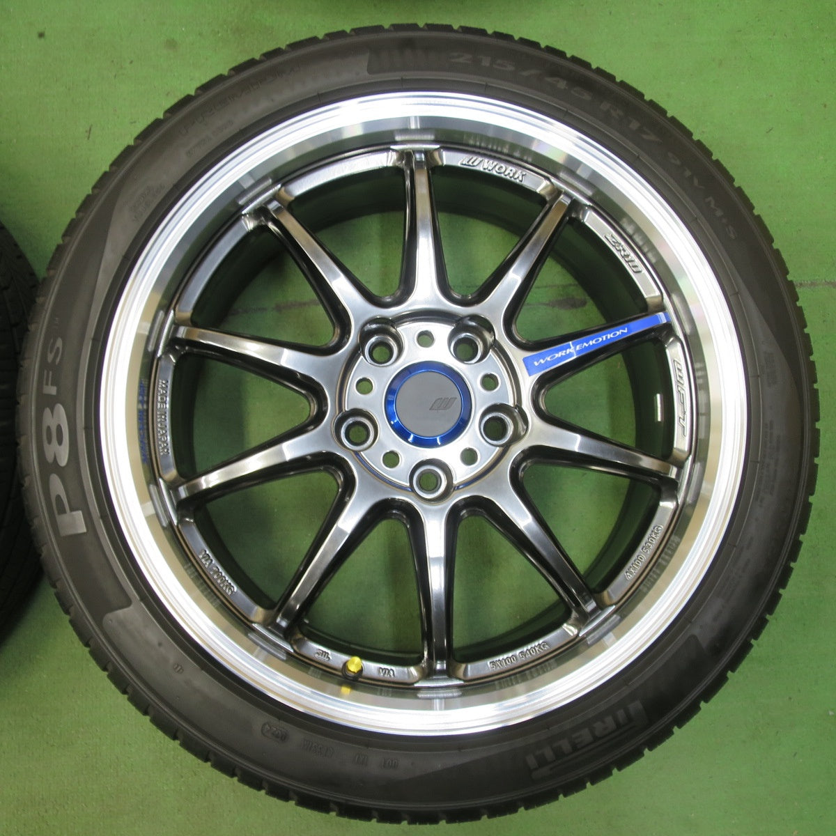 バリ溝!24年!キレイ!9.5分★WORK EMOTION ZR10 WFT EMTZR10 215/45R17 ピレリ P8 FS ワーク エモーション 17インチ PCD114.3/5H★5060508イノ
