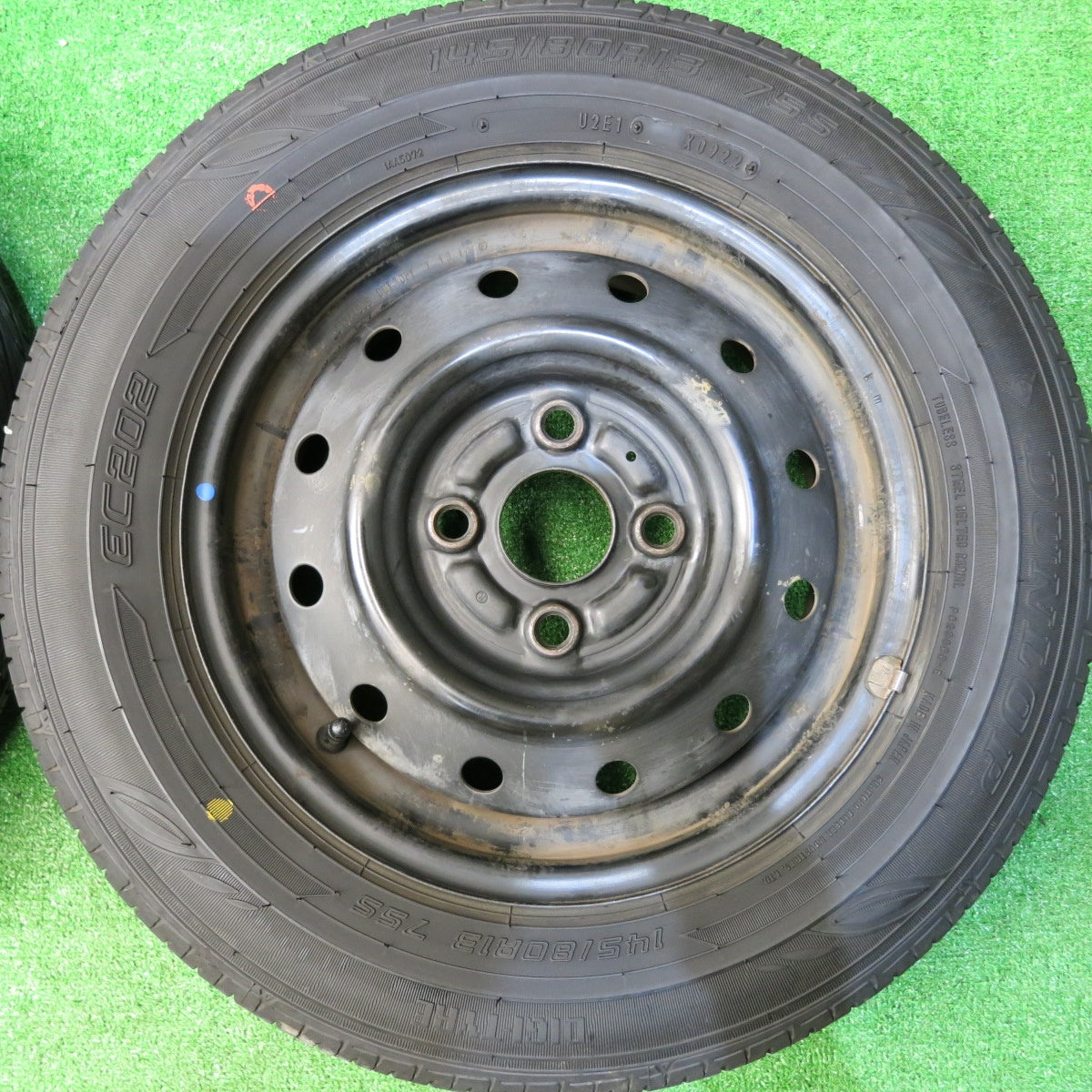 4本価格!22年★145/80R13 ダンロップ EC202 スチール ホイール 13インチ PCD100/4H★5062709HAノ