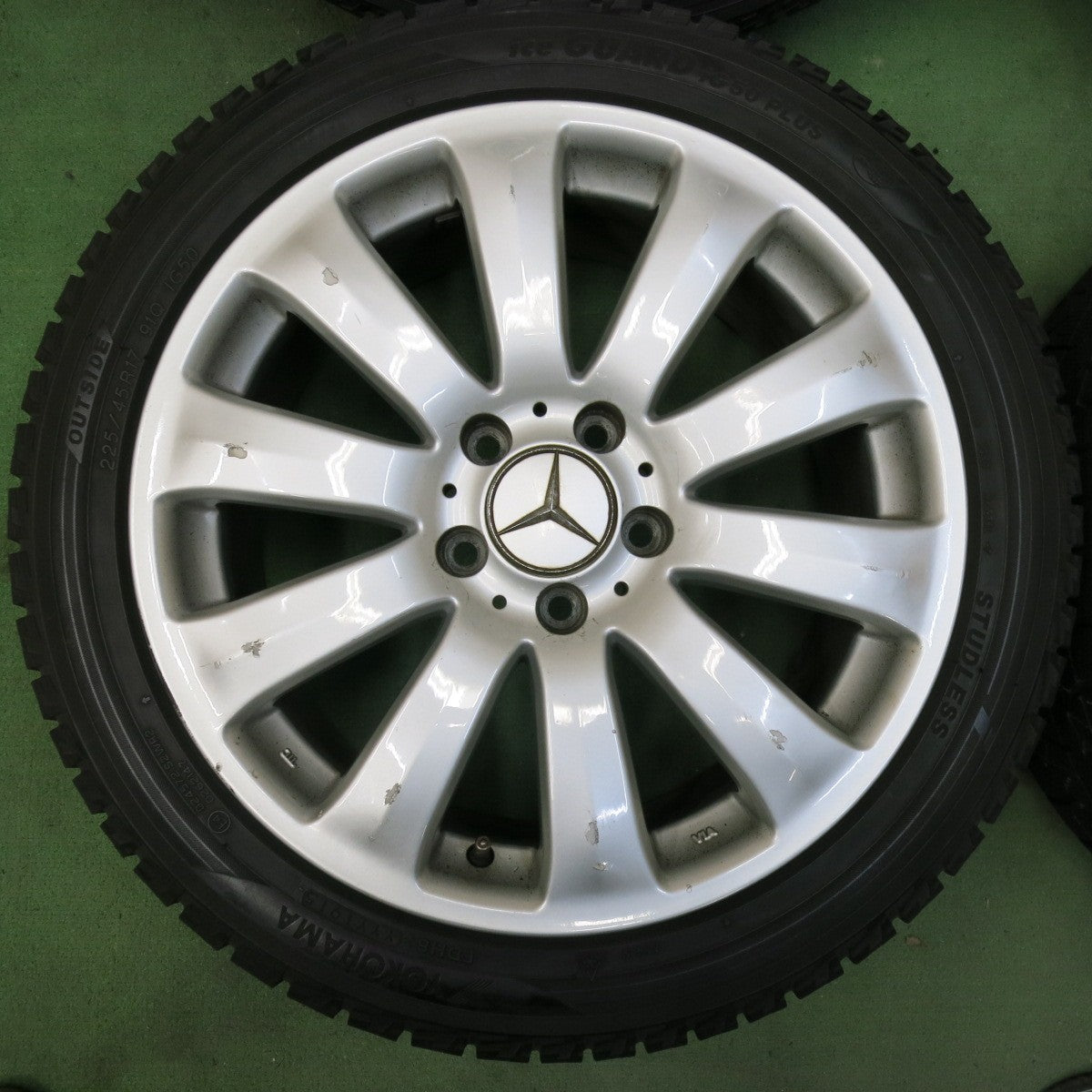 バリ溝!9.5分★ベンツ 等 EuroForsch 225/45R17 スタッドレス ヨコハマ アイスガード iG50 プラス 17インチ ユーロフォルシュ PCD112/5H★5053016SYノ