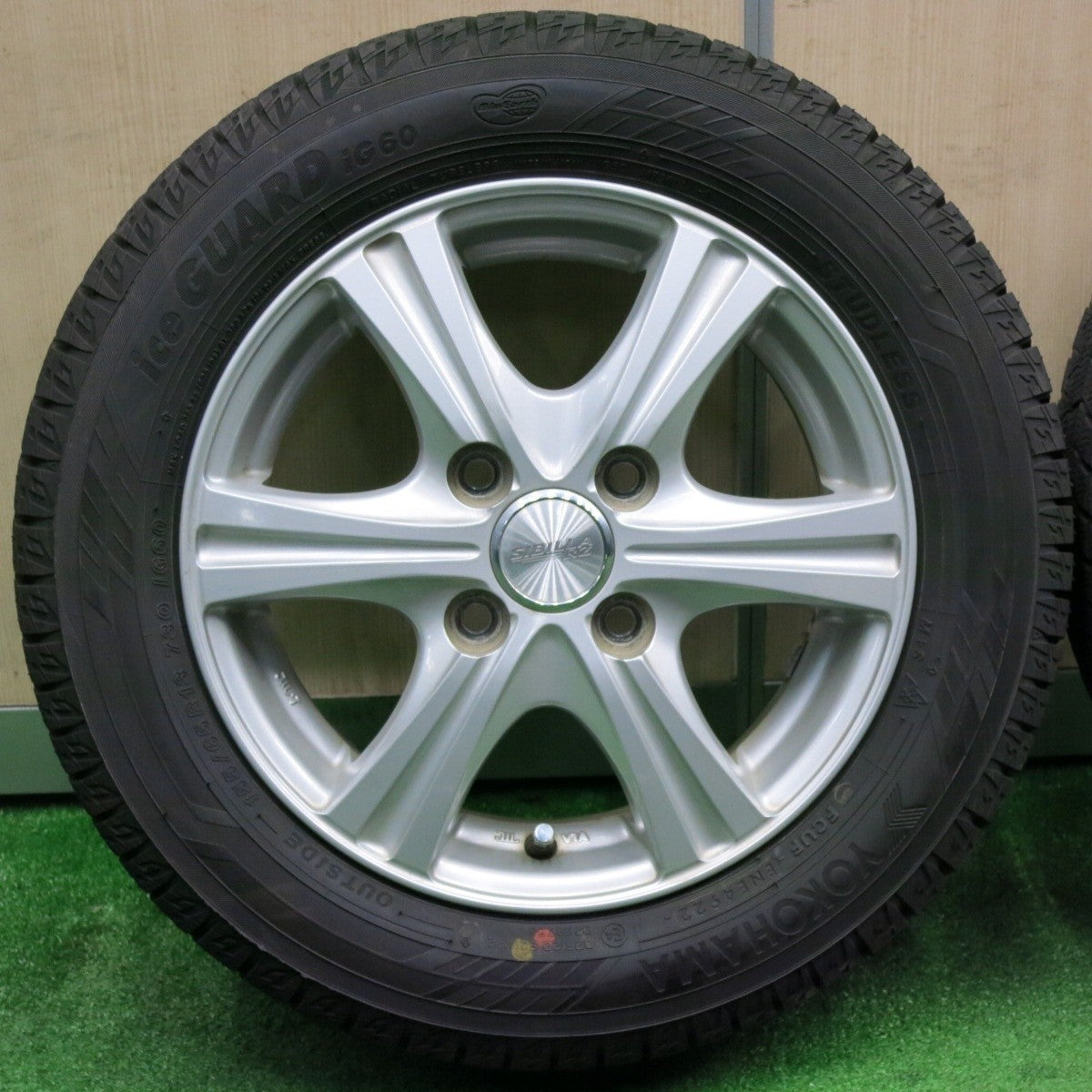 バリ溝!22年!キレイ!9.5分★スタッドレス 155/65R13 ヨコハマ アイスガード iG60 SIBILLA RZ シビラ 13インチ PCD100/4H★4122502NJス