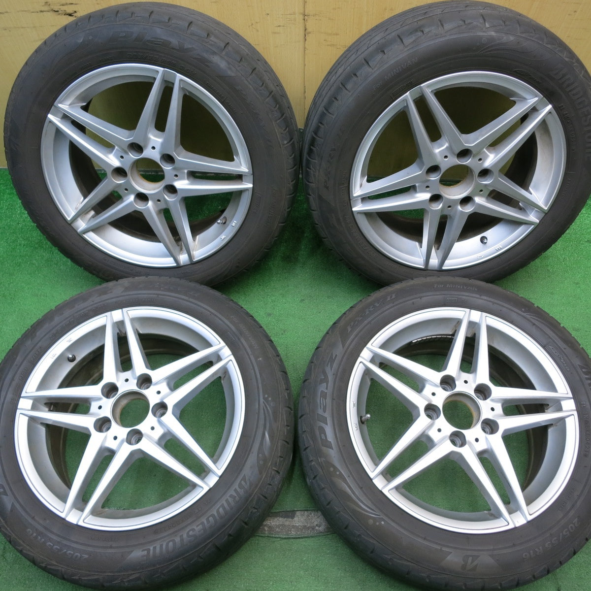4本価格!21年★ベンツ 等 AGA Schalf 205/55R16 ブリヂストン プレイズ PX-RV2 シャルフ 16インチ PCD112/5H★5060301NJノ