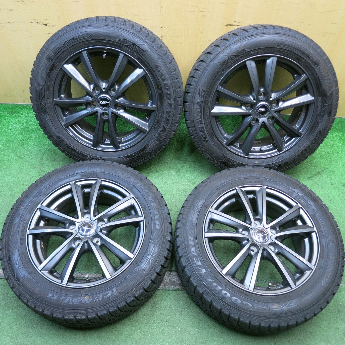 バリ溝!キレイ!8.5分★スタッドレス 205/60R16 グッドイヤー アイスナビ6 NIRVANA NV ニルバーナ ニルヴァーナ 16インチ PCD114.3/5H★5081011HAス