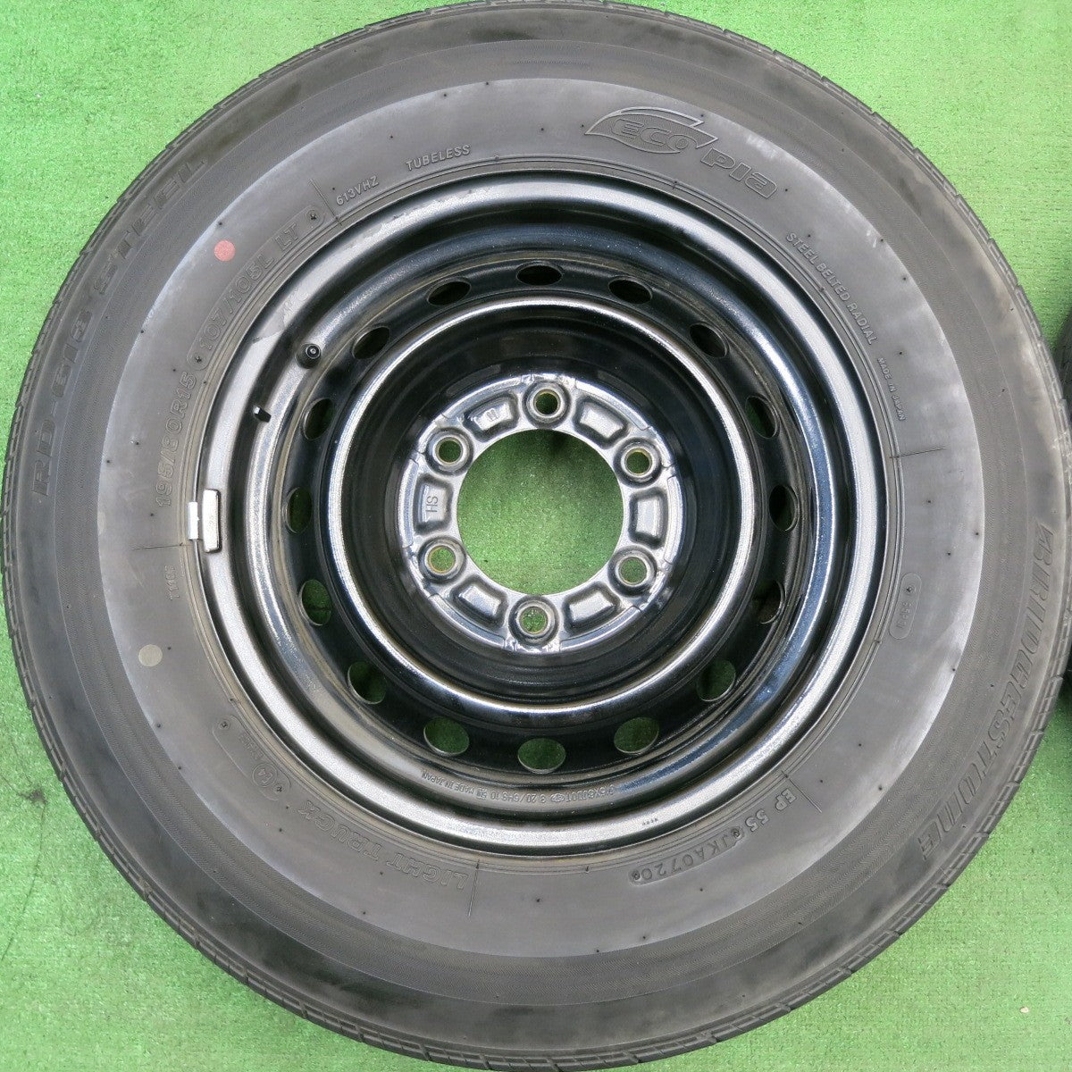 バリ溝!キレイ!9分★トヨタ ハイエース 純正 スチール 195/80R15 107/105L ブリヂストン RD-613 STEEL エコピア 15インチ PCD139.7/6H★5050306HAノ