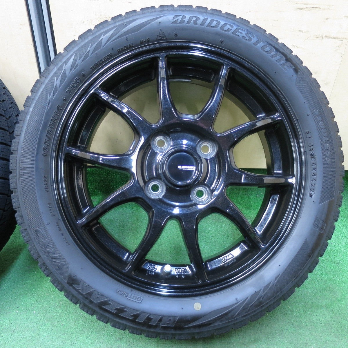 キレイ!22年★スタッドレス 165/55R14 ブリヂストン ブリザック VRX2 G-SPEED Gスピード 14インチ 軽自動車 パレット ワゴンR 等 PCD100/4H★5012007イス