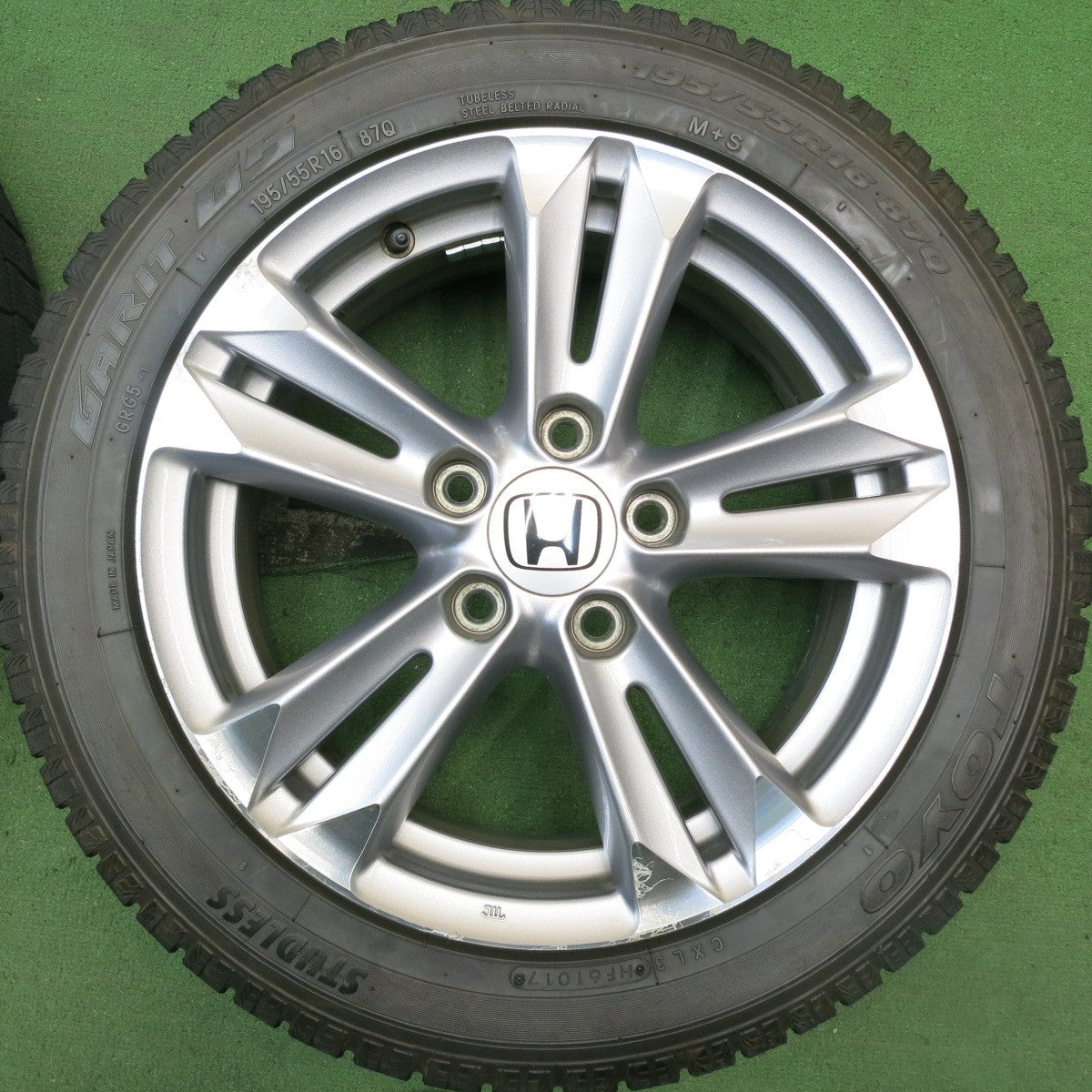 バリ溝!9.5分★ホンダ CR-Z 純正 195/55R16 スタッドレス トーヨー ガリット G5 16インチ CRZ PCD114.3/5H★5070602HAス