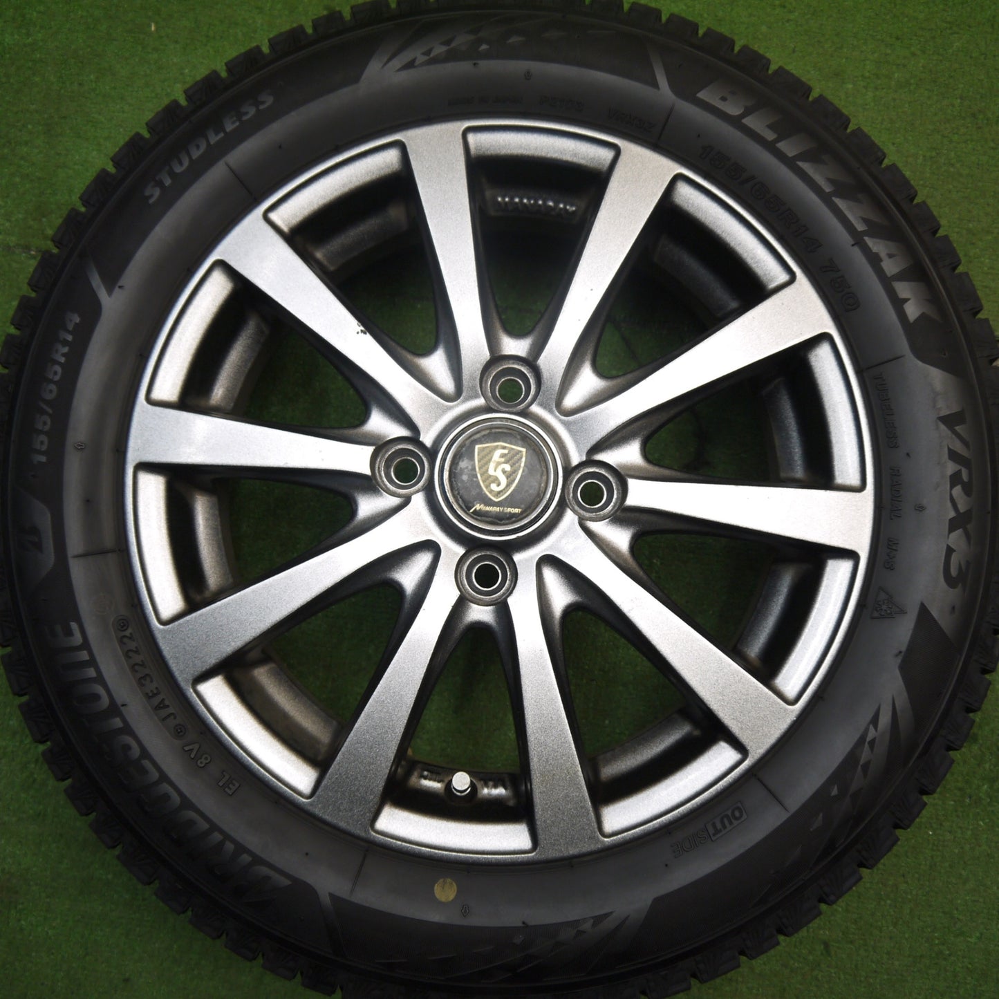 バリ溝!22年!9.5分★スタッドレス 155/65R14 ブリヂストン ブリザック VRX3 MANARAY SPORT マナレイ スポーツ 14インチ PCD100/4H★5050904Hス