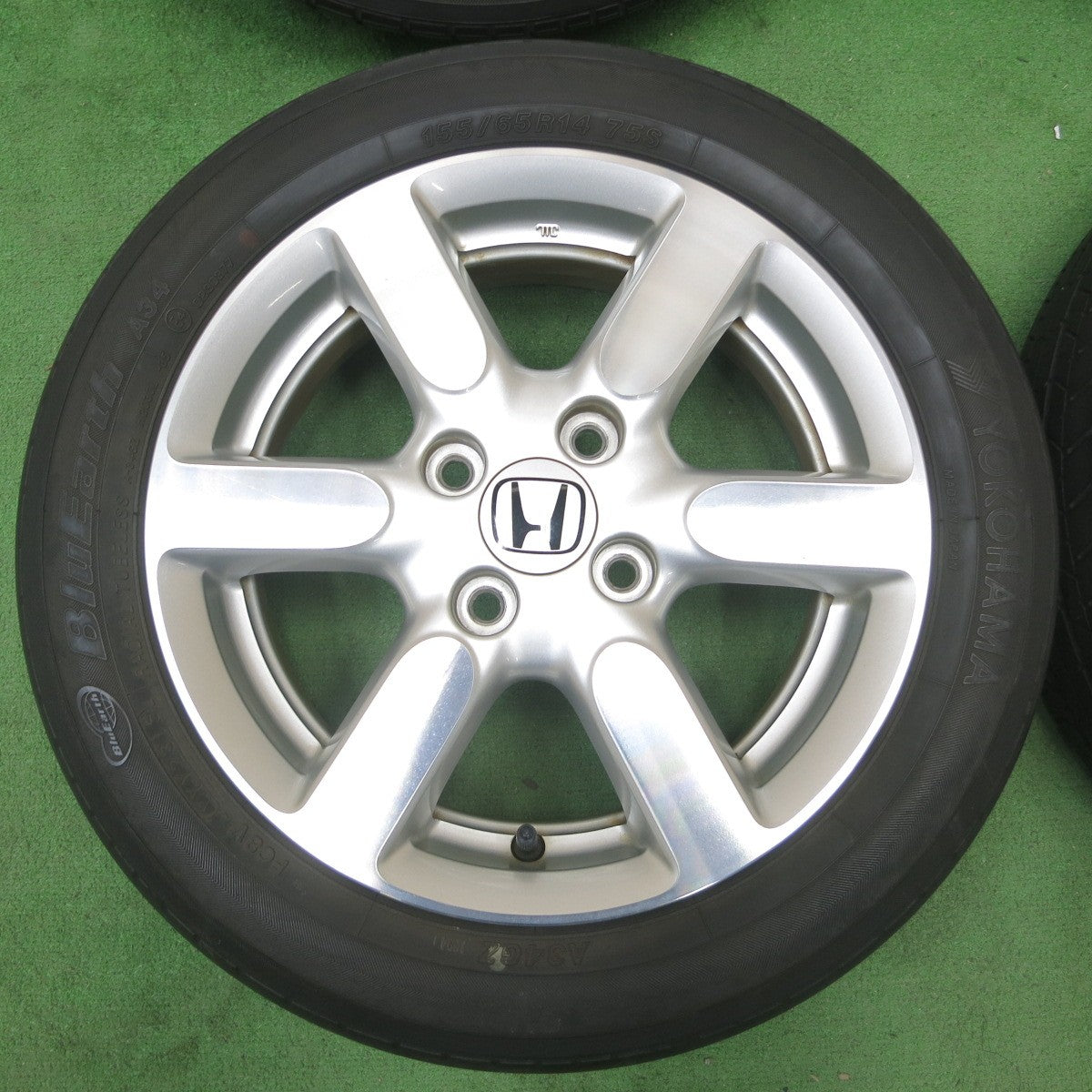 4本価格★ホンダ N-ONE 純正 155/65R14 ヨコハマ ブルーアース A34 14インチ Nワン PCD100/4H★5042301ナノ