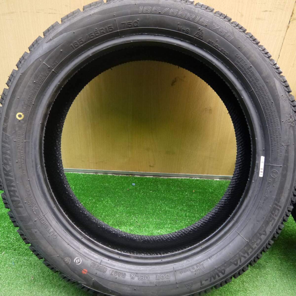 ほぼ未使用!22年★スタッドレス 165/55R15 ナンカン アイスアクティバ AW-1 タイヤ 15インチ 軽サイズ 軽自動車 N-BOX ワゴンR ムーヴ 等★5040103Hスタ