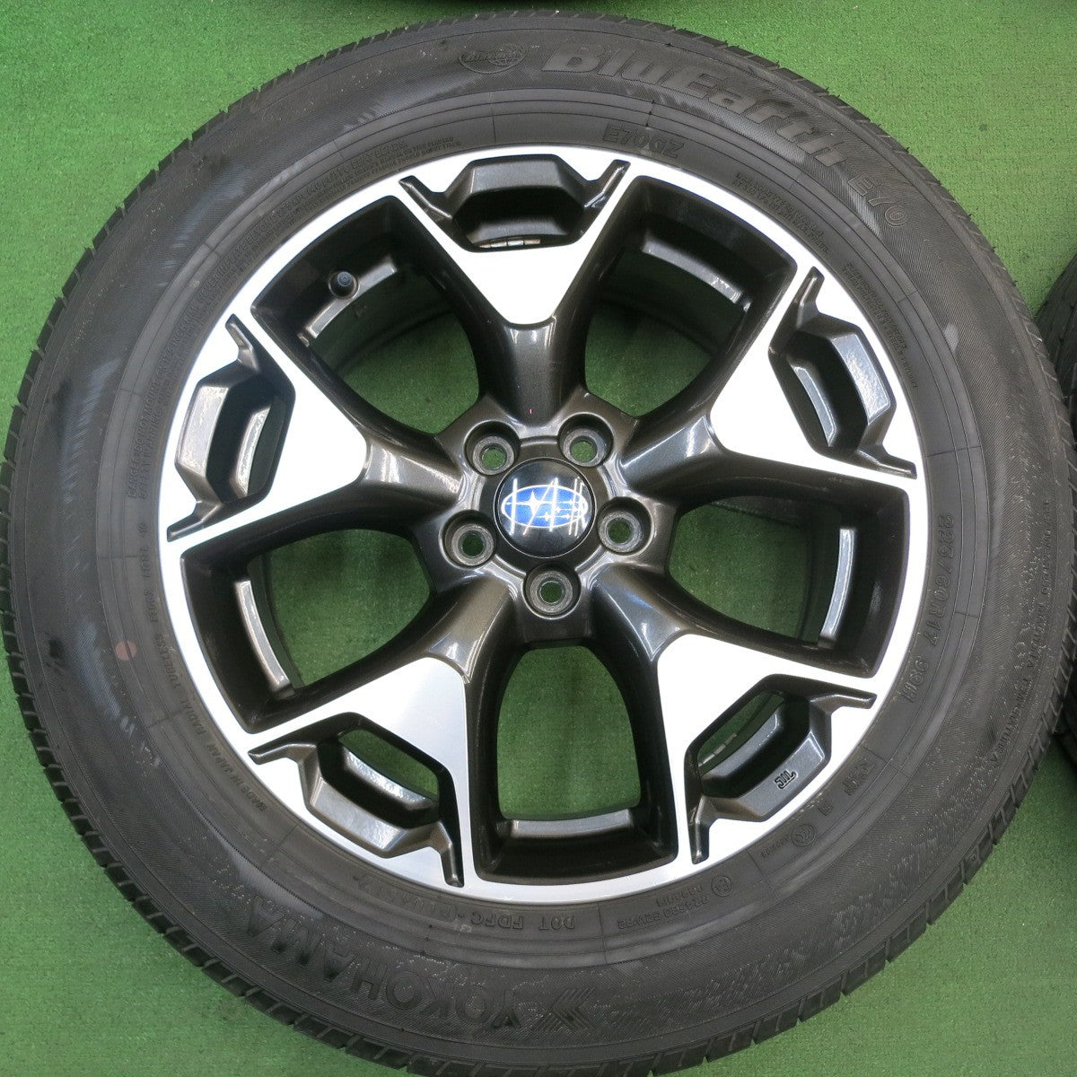バリ溝!9.5分★スバル GT系 XV 純正 225/60R17 ヨコハマ ブルーアース E70 E70GZ 17インチ PCD100/5H★5062808HAノ