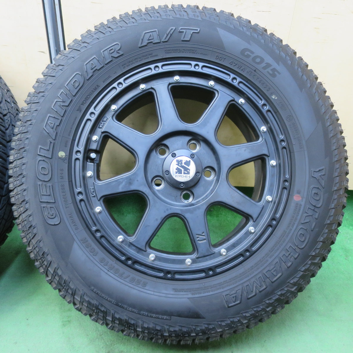 バリ溝!22年!9分★XTREME-J XJ 225/70R16 ヨコハマ ジオランダー A/T G015 16インチ エクストリームJ PCD114.3/5H★5050401IMノ