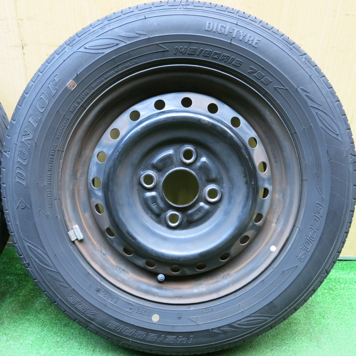 4本価格!22年★145/80R13 ダンロップ EC202 スチール ホイール 13インチ PCD100/4H★5092804HAノ