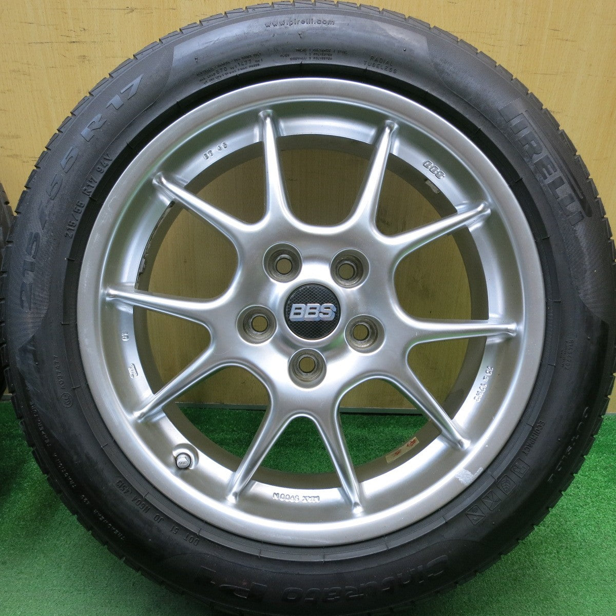 バリ溝!9分★BBS RK024 215/55R17 ピレリ Cinturato P1 17インチ チントゥラート PCD114.3/5H★5053007HAノ