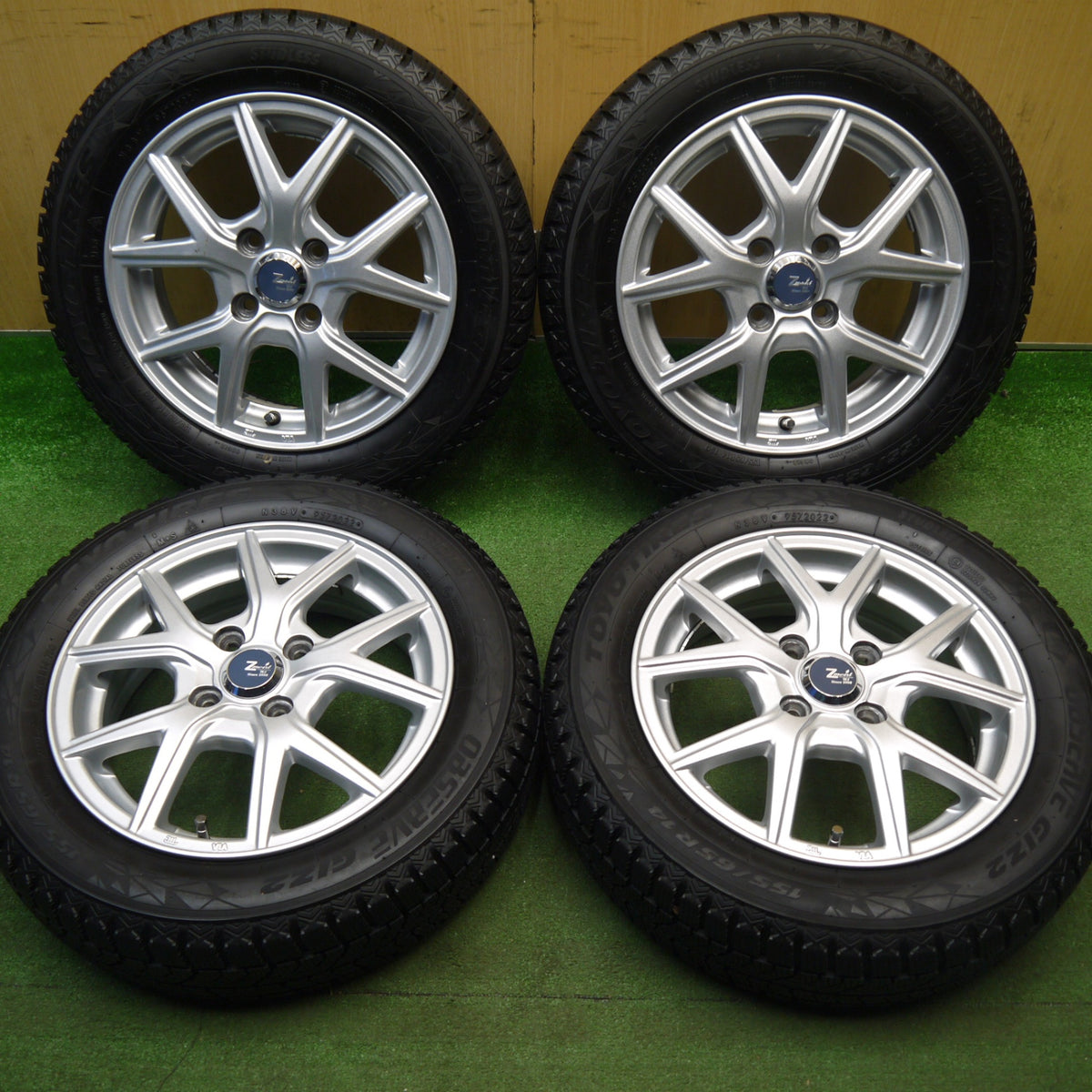 バリ溝!22年!キレイ!9分★スタッドレス 155/65R14 トーヨー オブザーブ GIZ Zmeist M5 14インチ PCD100/4H★6013001Hス