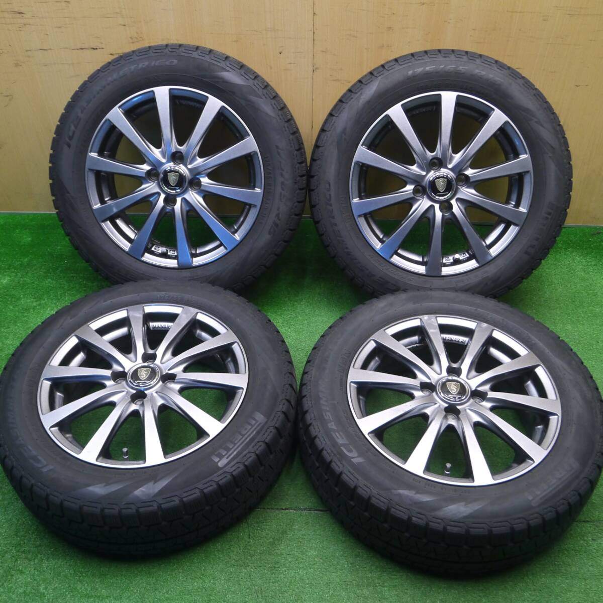 キレイ★スタッドレス 175/65R15 ピレリ アイスアシンメトリコ MANARAY SPORT マナレイスポーツ PCD100/4H★4111803Hス
