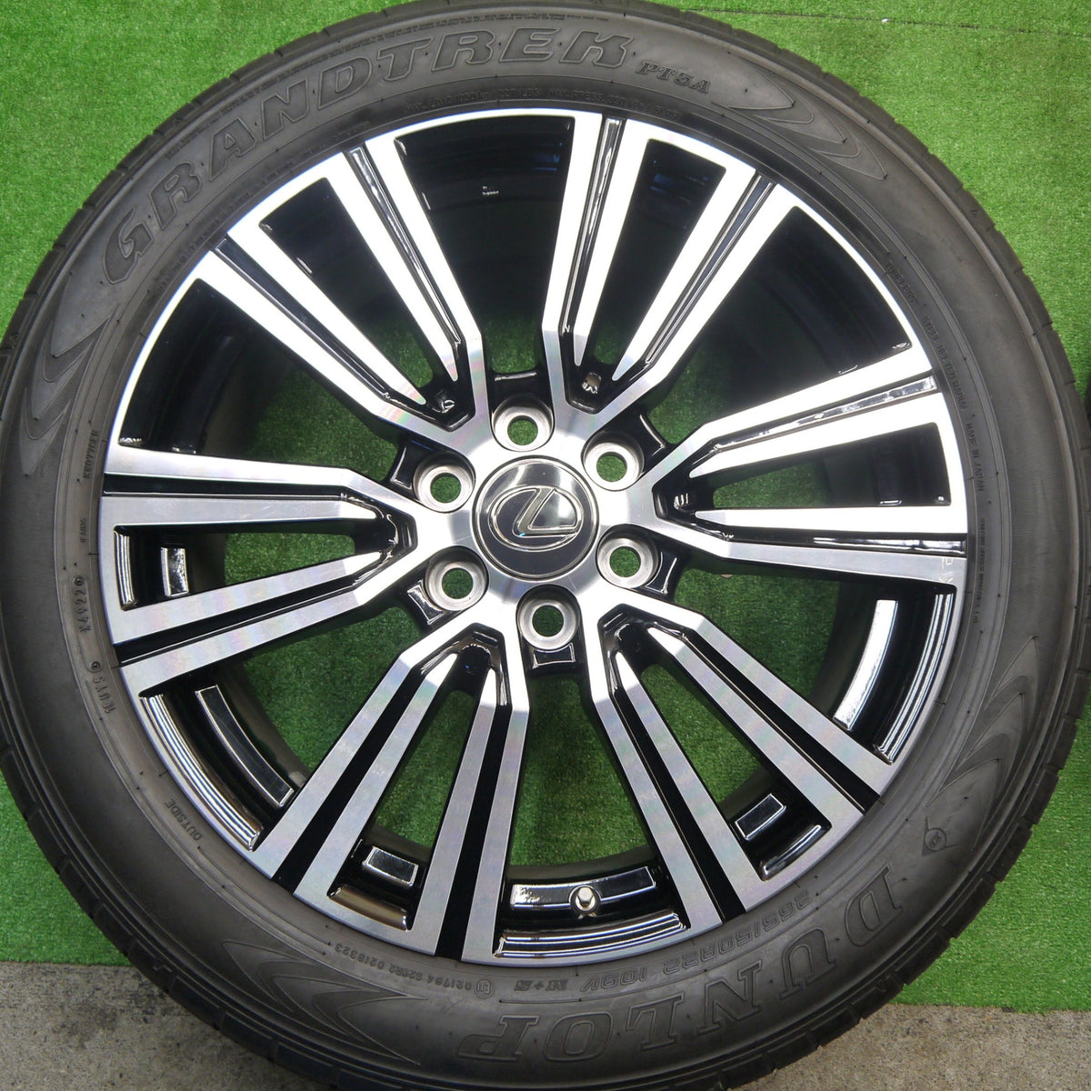 バリ溝!22年!キレイ!9.5分★レクサス LX 純正 RAYS 265/50R22 ダンロップ グラントレック PT5A 22インチ レイズ PCD139.7/6H★5102103Hノ