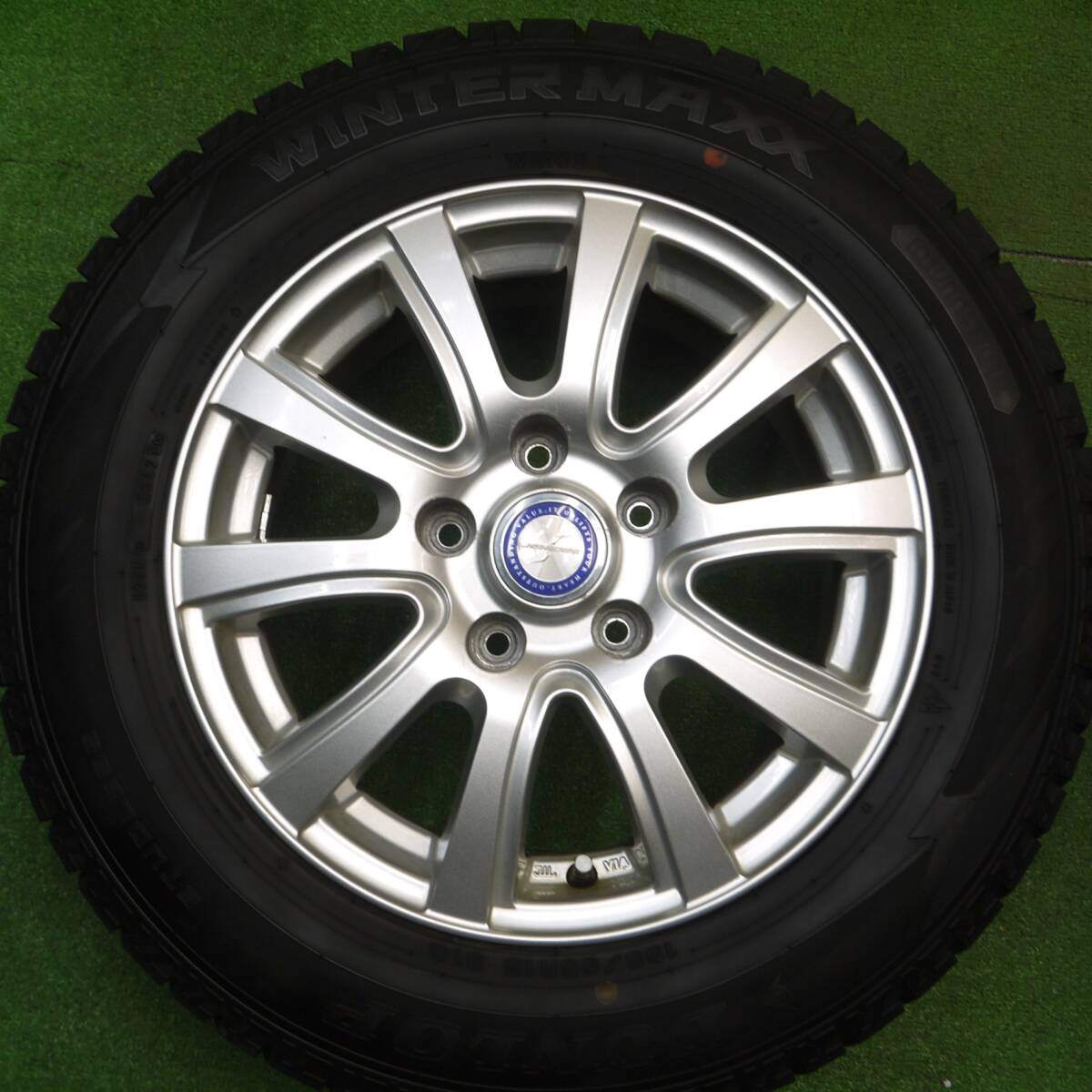 バリ溝!21年!キレイ!9.5分★スタッドレス 195/65R15 ダンロップ ウインターマックス WM02 JENEIGE 15インチ PCD114.3/5H★4122705Hス