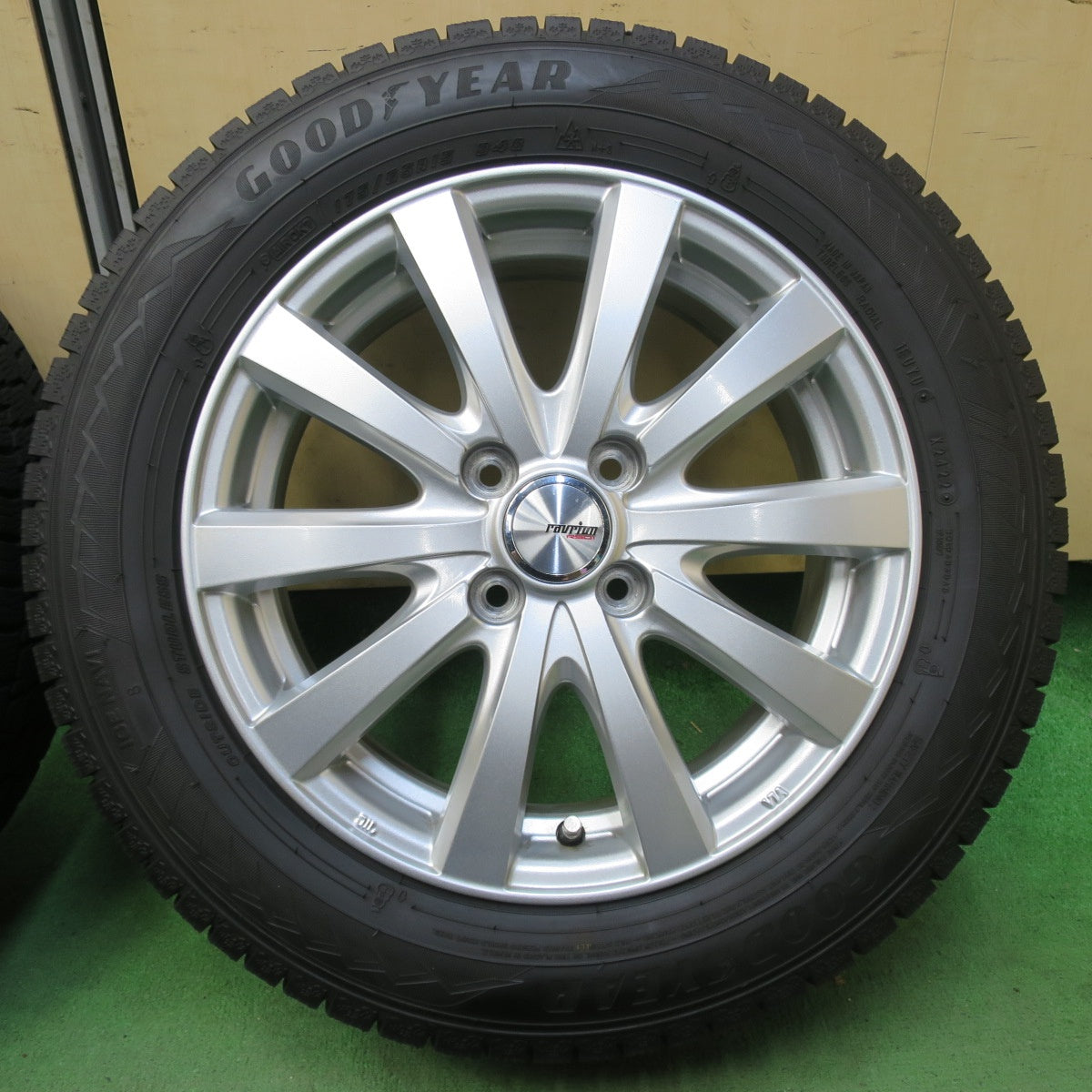 バリ溝!22年!キレイ!9分★スタッドレス 175/65R15 グッドイヤー アイスナビ8 ravrion RS01 ラブリオン 15インチ PCD100/4H★5092907イス