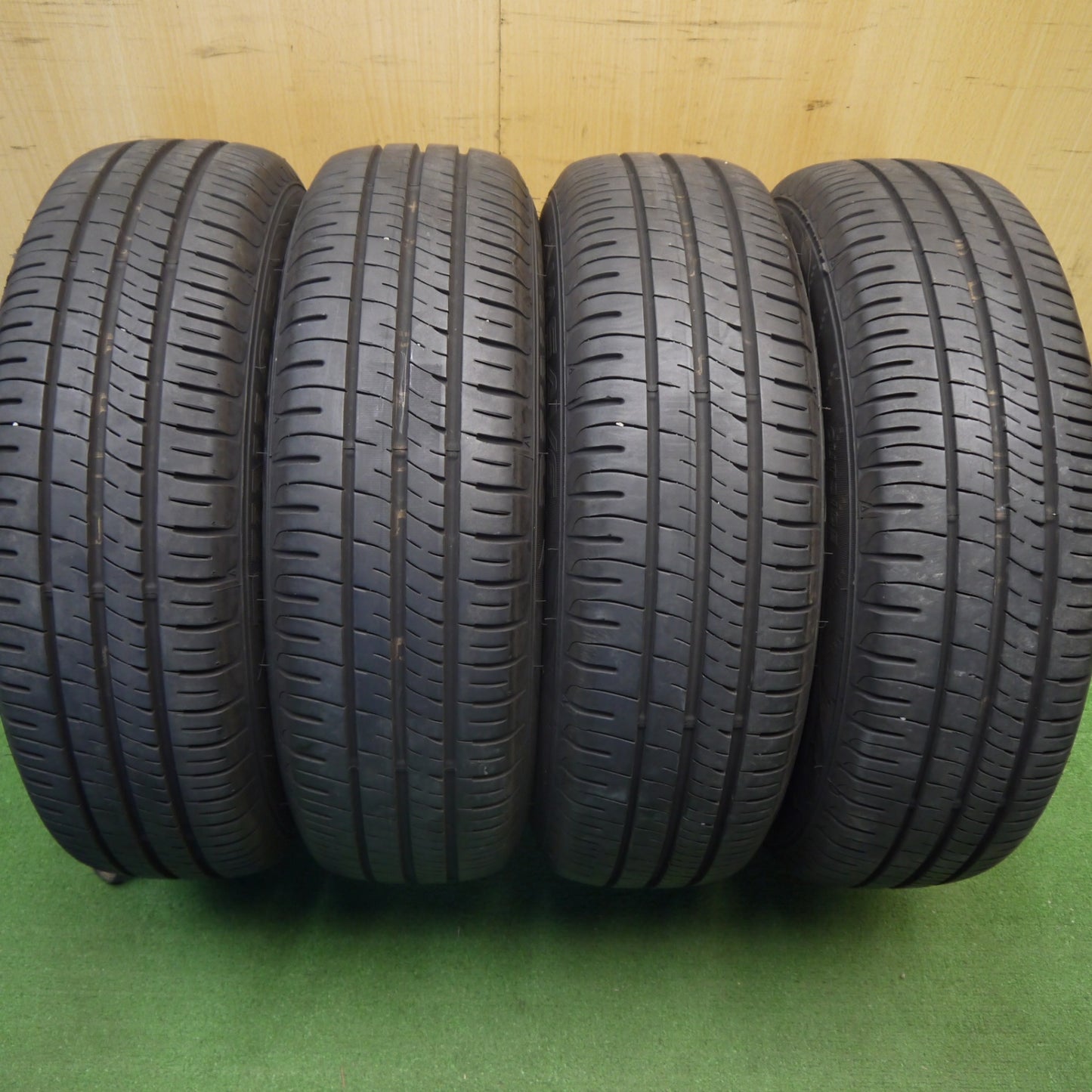 バリ溝!23年!9.5分★185/70R14 ダンロップ エナセーブ EC204 スチール ホイール 14インチ PCD100/4H★6040603Hノ