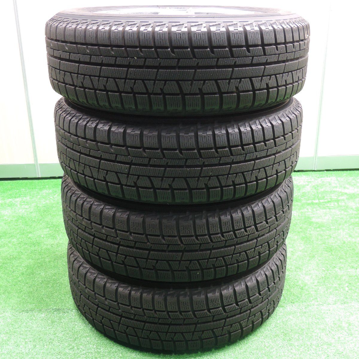 バリ溝!キレイ!ほぼ10分★スタッドレス 175/65R14 ヨコハマ アイスガード iG50 プラス SG-E 社外 アルミ 14インチ PCD100/ 4H★3072401IHス