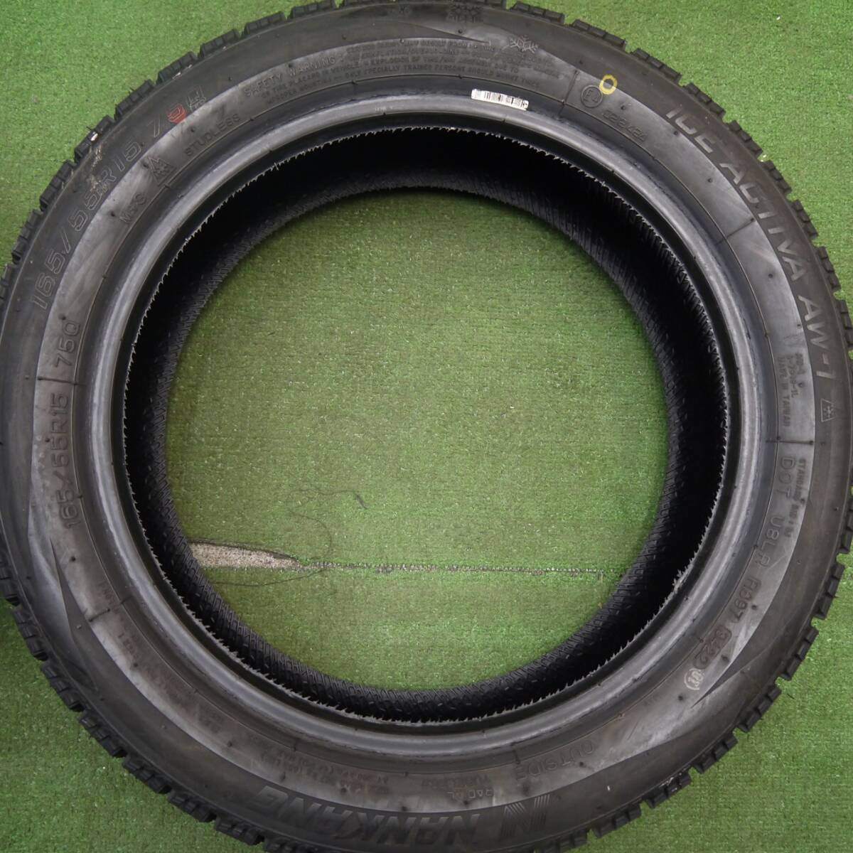 ほぼ未使用!22年★スタッドレス 165/55R15 ナンカン アイスアクティバ AW-1 タイヤ 15インチ 軽サイズ 軽自動車 N-BOX ワゴンR ムーヴ 等★5040103Hスタ
