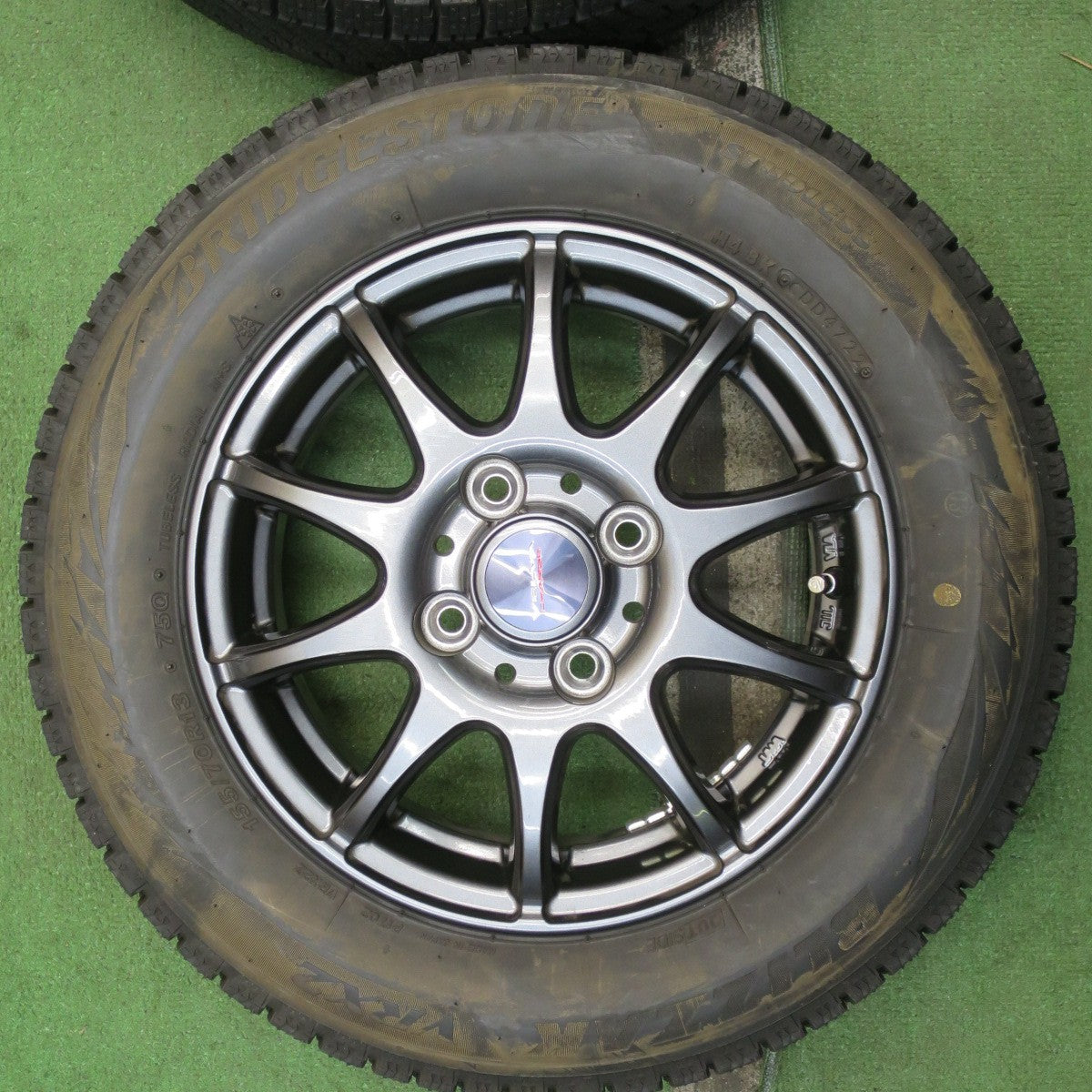 バリ溝!22年!キレイ!ほぼ10分★スタッドレス 155/70R13 ブリヂストン ブリザック VRX2 VELVA CHARGE ヴェルヴァ 13インチ PCD100/4H★5092406NJス