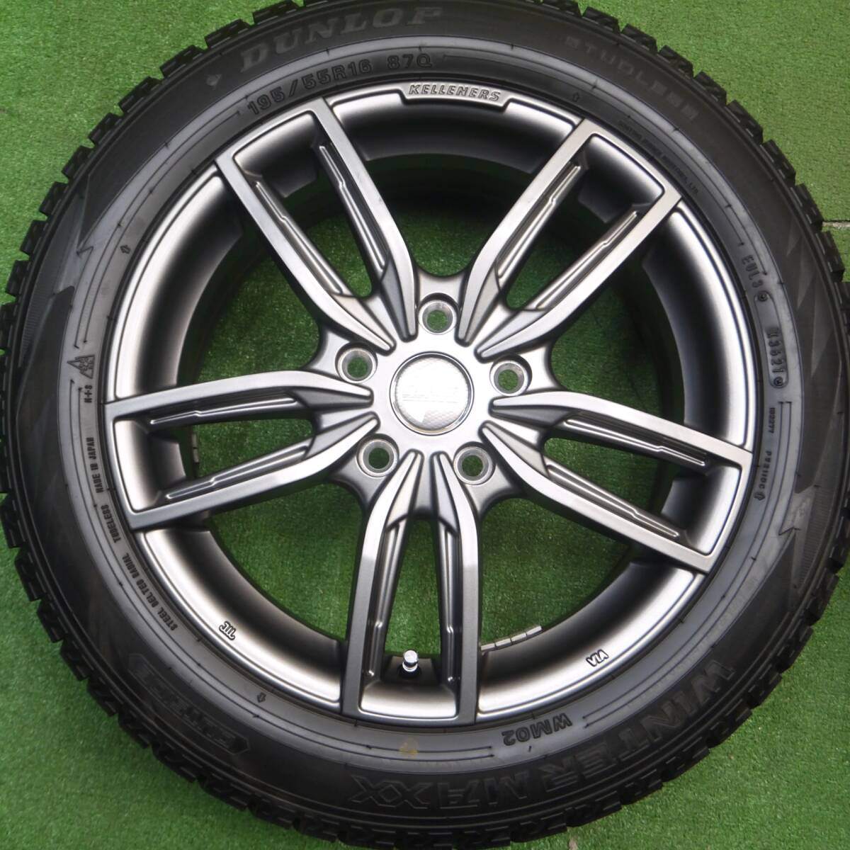 バリ溝!21年!キレイ!ほぼ10分★MINI 等 KELLENERS Sport 195/55R16 スタッドレス ダンロップ ウインターマックス WM02 ケレナーズ スポーツ PCD112/5H★4122702Hス