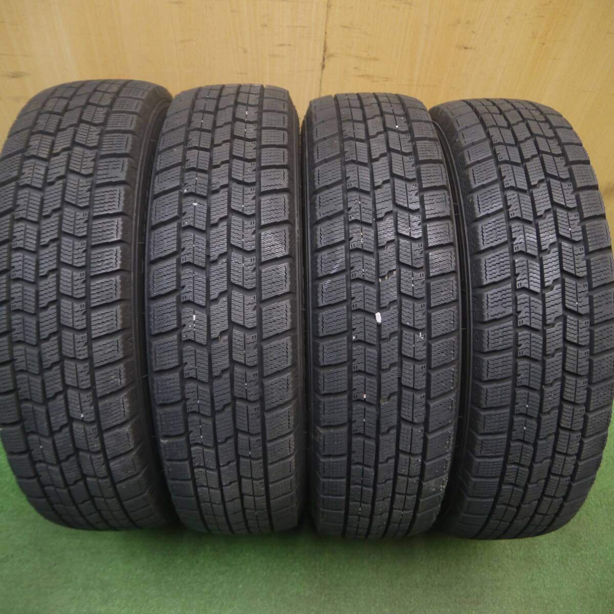 超バリ溝!22年!キレイ!ほぼ10分★スタッドレス 155/65R14 グッドイヤー アイスナビ7 ESTROSA エステローザ 14インチ PCD100/4H★5022504Hス