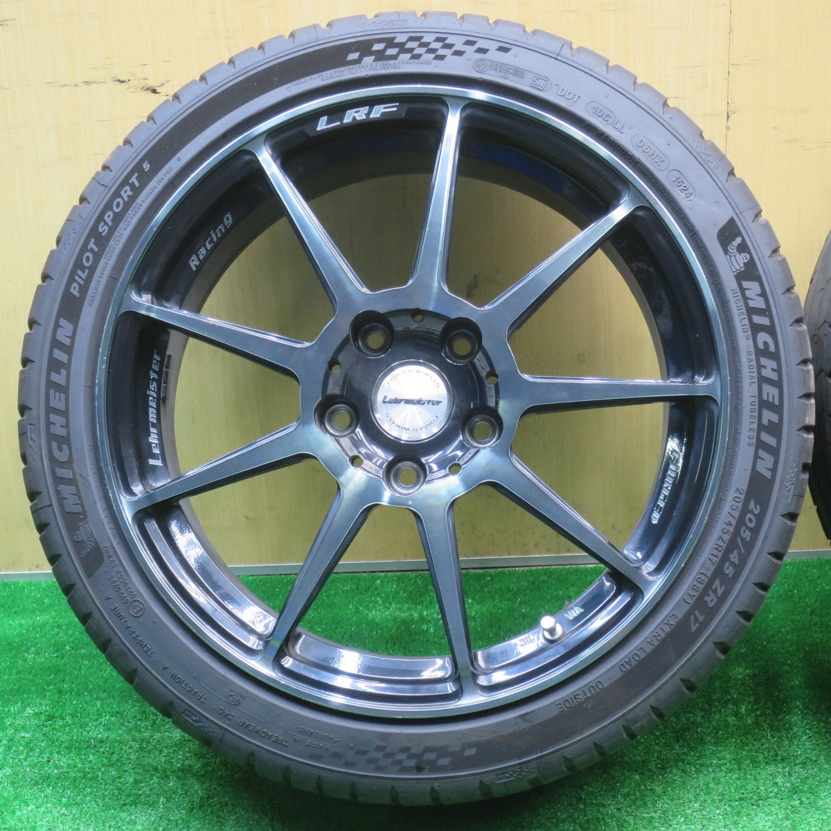 4本価格!24年★LEHRMEISTER RACING LRF-S9 205/45R17 ミシュラン パイロットスポーツ5 レアマイスター 17インチ PCD114.3/5H★5101608NJノ
