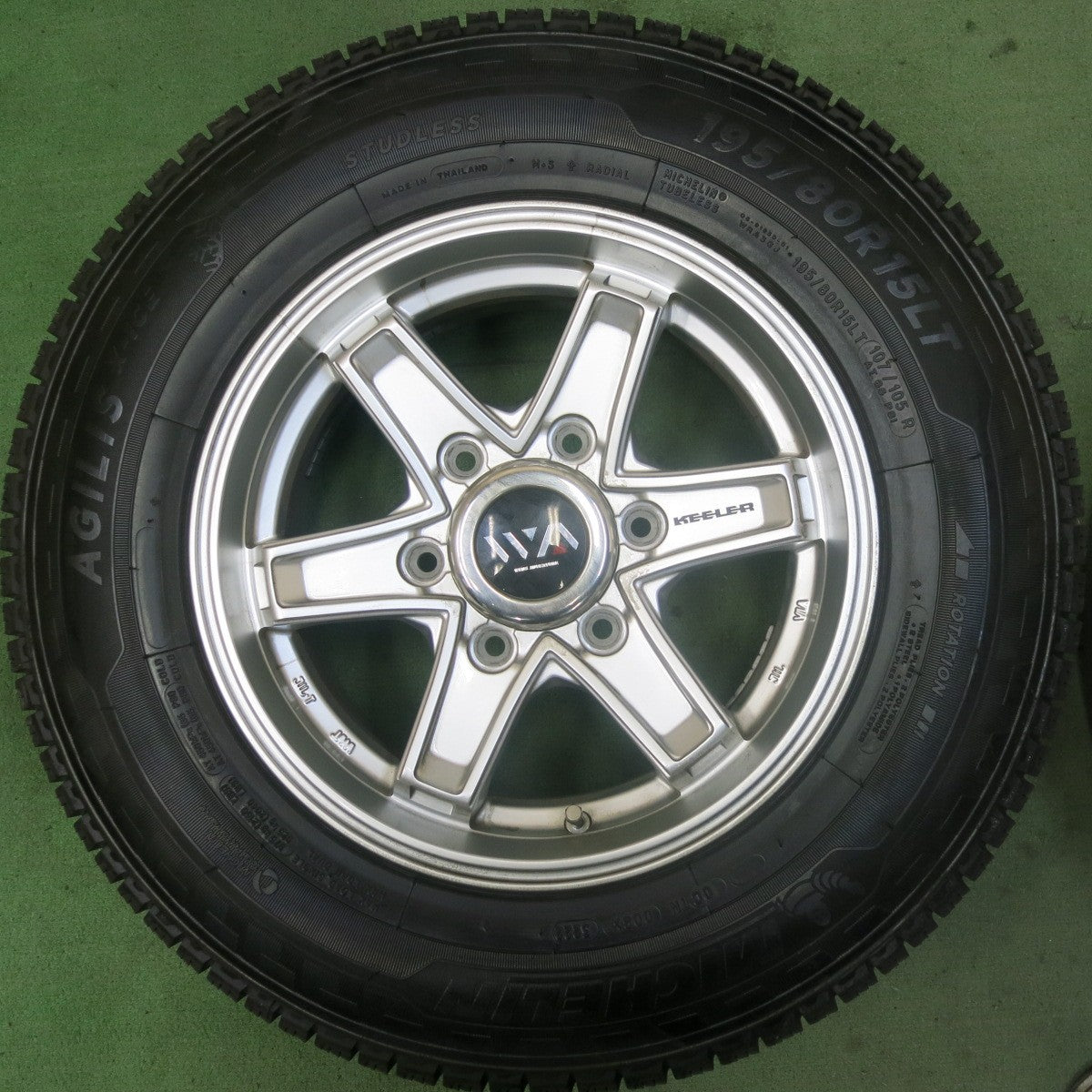 バリ溝!22年!9分★ハイエース 等 KEELER 195/80R15 107/105R スタッドレス ミシュラン AGILIS X-ICE キーラー 15インチ PCD139.7/6H★5092702SKス