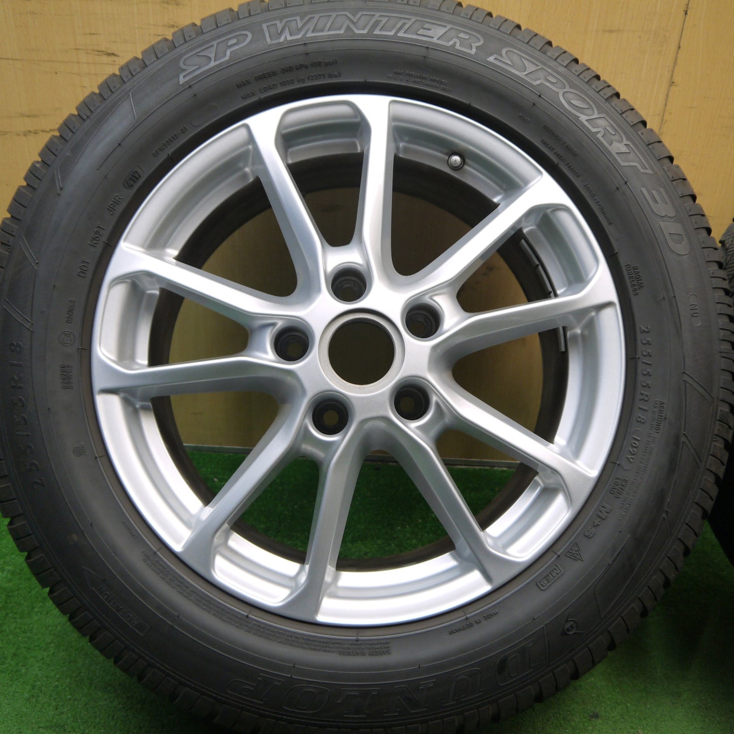 キレイ★ポルシェ カイエン 958 純正 BBS RD575 255/55R18 スタッドレス ダンロップ SPウインタースポーツ 3D 18インチ PCD130/5H★5051305Hス