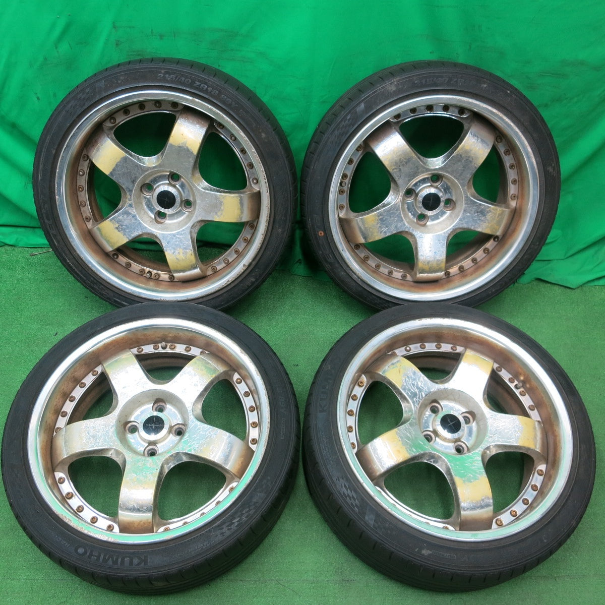 送料無料* バリ溝！8.5分☆GARSON DEEP RACING 215/40R18 クムホ