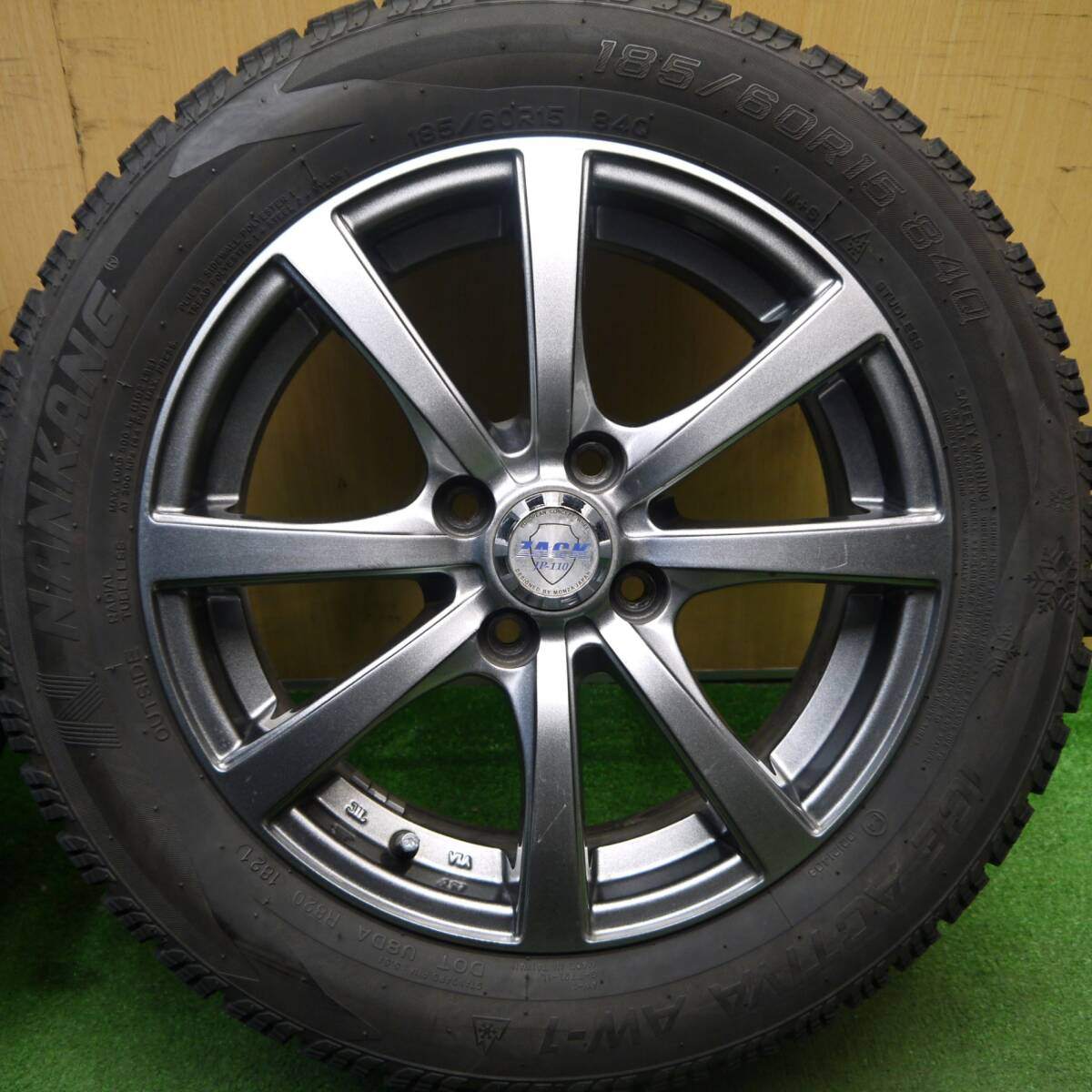 バリ溝!21年!9分★スタッドレス 185/60R15 ナンカン アイスアクティバ AW-1 ZACK JP-110 MONZA ザック 15インチ PCD100/4H★5040802Hス