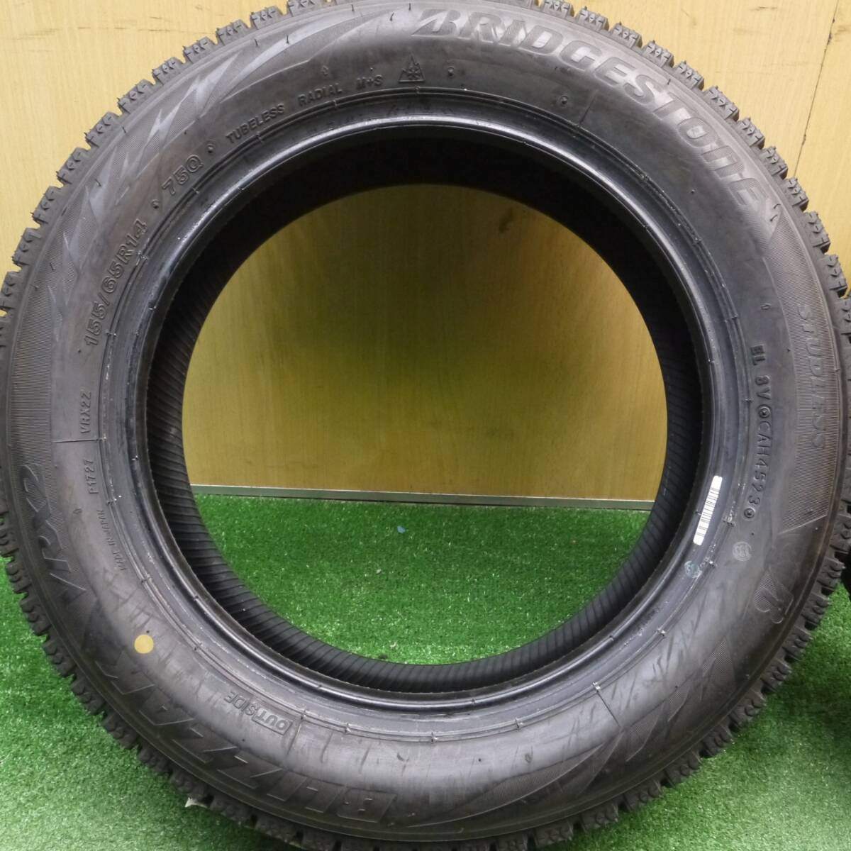 未使用!23年★スタッドレス 155/65R14 ブリヂストン ブリザック VRX2 タイヤ 14インチ タント スペーシア N-BOX N-ONE等★4122706Hスタ