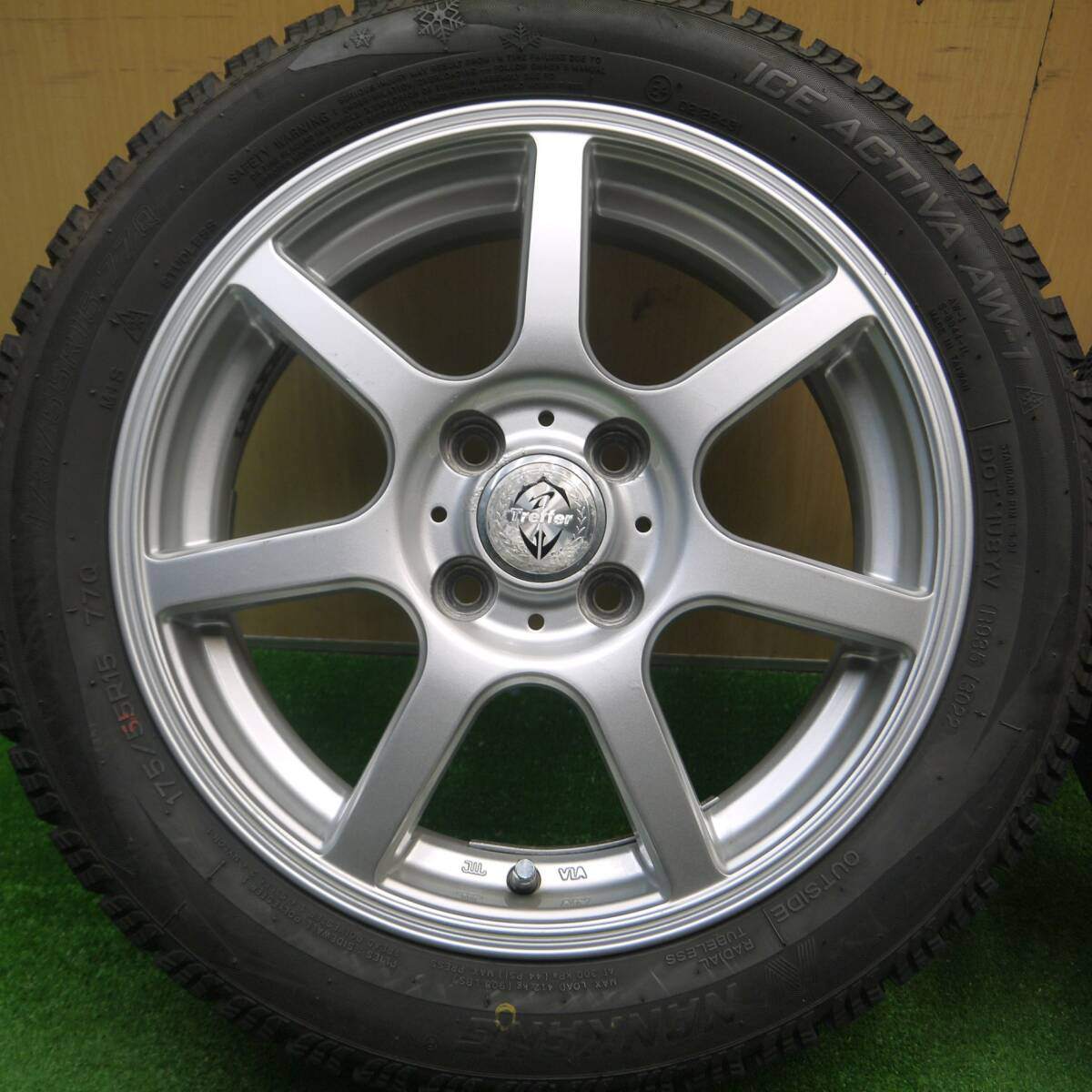22年!★三菱 i アイ 145/65R15 175/55R15 スタッドレス ナンカン アイス アクティバ AW-1 トレファー PCD100/4H★4121008Hス