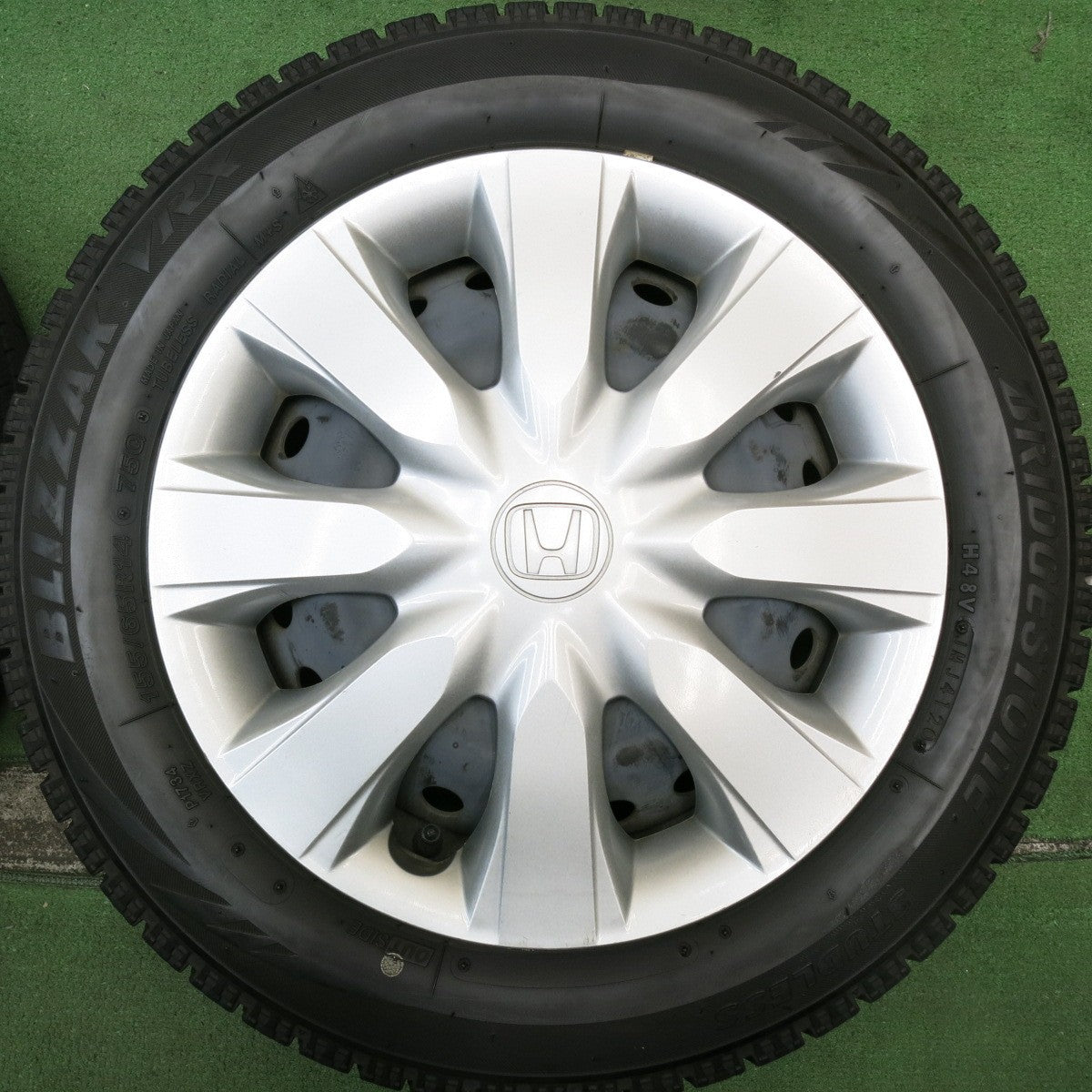 キレイ★ホンダ N-WGN 純正 スチール 155/65R14 スタッドレス ブリヂストン ブリザック VRX 14インチ Nワゴン PCD100/4H★5070608HAス