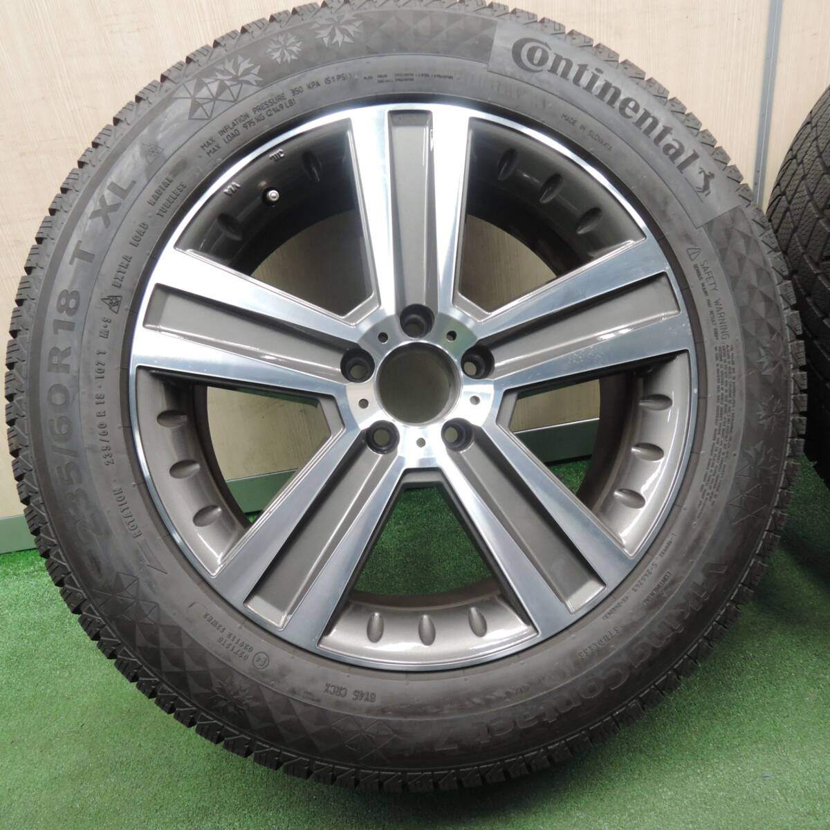 バリ溝 綺麗 9.5分 22年★ベンツ等 EuroPremium 235/60R18 スタッドレス コンチネンタル コンタクト7 PCD112/5H★4022309NJス