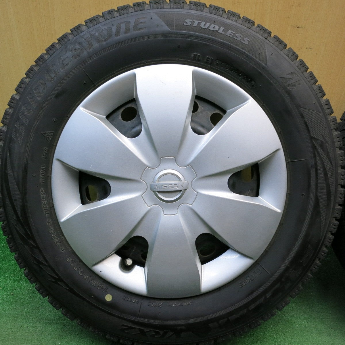4本価格!22年★日産 モコ 純正 スチール 145/80R13 スタッドレス ブリヂストン ブリザック VRX2 13インチ PCD100/4H★5081404HAス