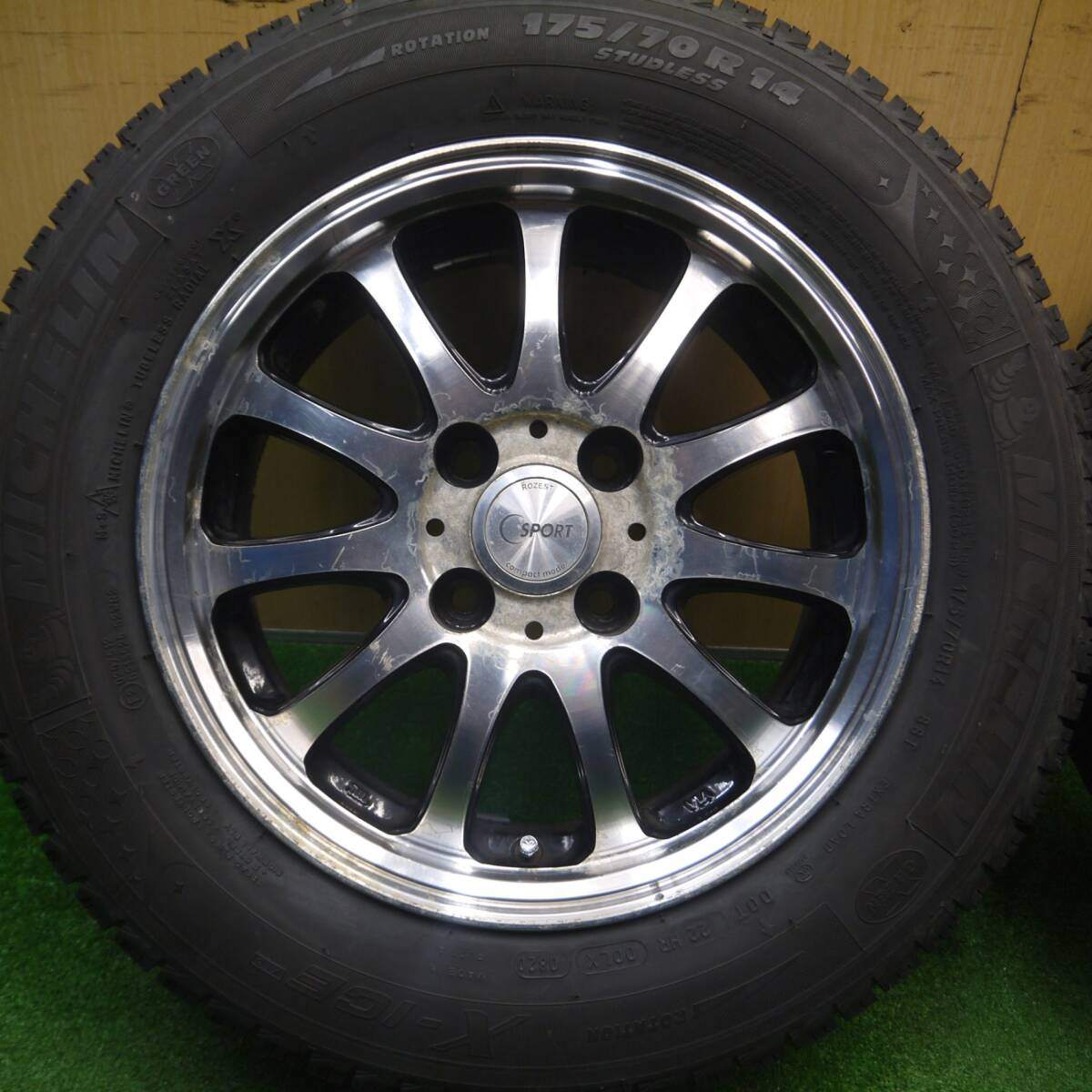 バリ溝!9分★スタッドレス 175/70R14 ミシュラン X-ICE XI3 ROZEST C SPORT ローゼスト 14インチ PCD100/4H★5012012Hス