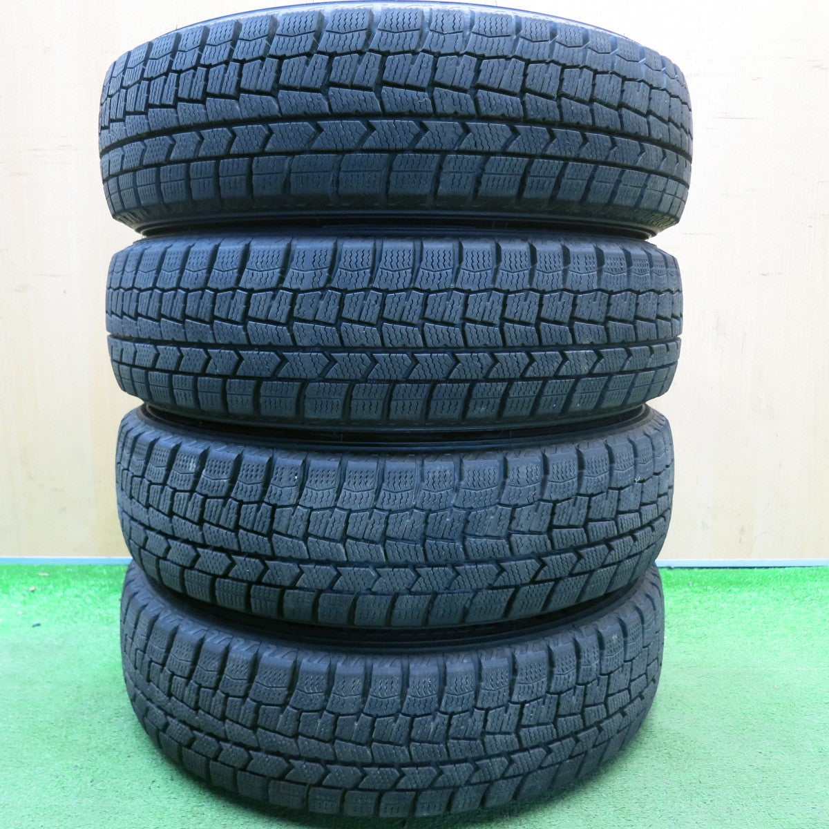 バリ溝!24年!9.5分★スタッドレス 155/65R14 ダンロップ ウインターマックス WM02 TOPY スチール ホイール 14インチ PCD100/4H★6041906HAス
