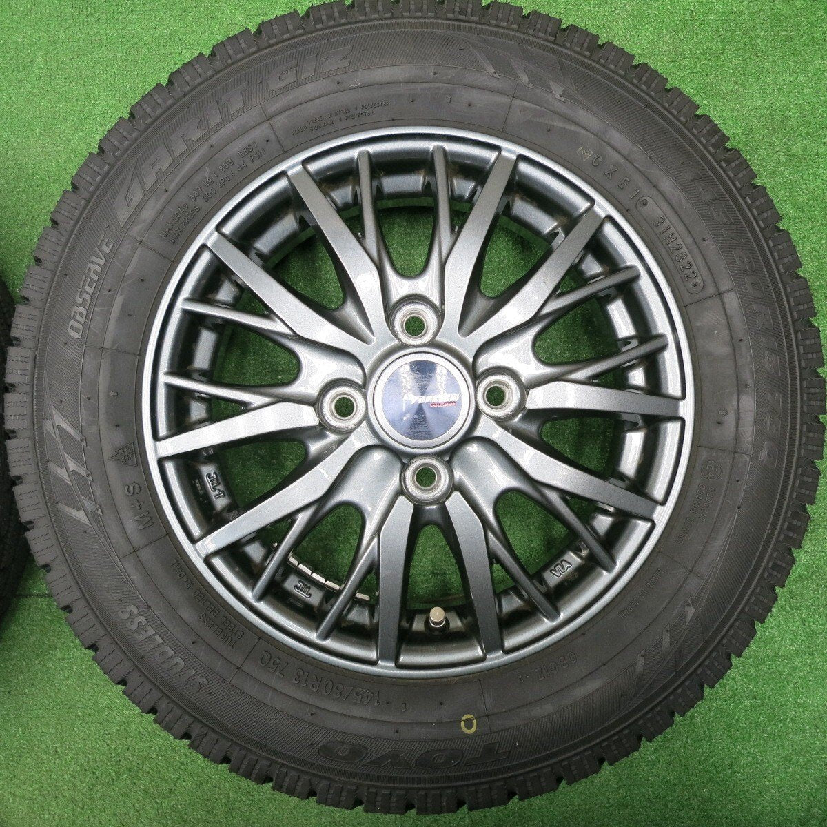 超バリ溝!22年!キレイ!ほぼ10分★スタッドレス 145/80R13 トーヨー オブザーブ ガリット GIZ ravrion RM01 ラブリオン 13インチ PCD100/4H★5010201NJス