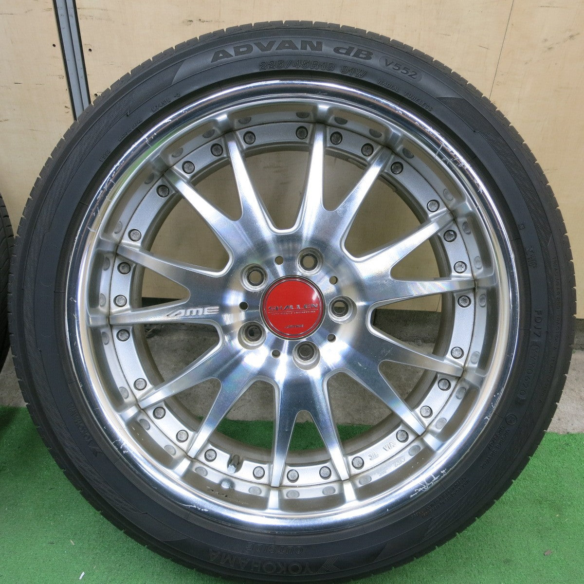 バリ溝!24年!ほぼ10分★SHALLEN MX AME 225/45R18 ナンカン ウルトラスポーツ NS-2 ヨコハマ アドバン dB V552 シャレン 18インチ PCD114.3/5H★5042502TTノ