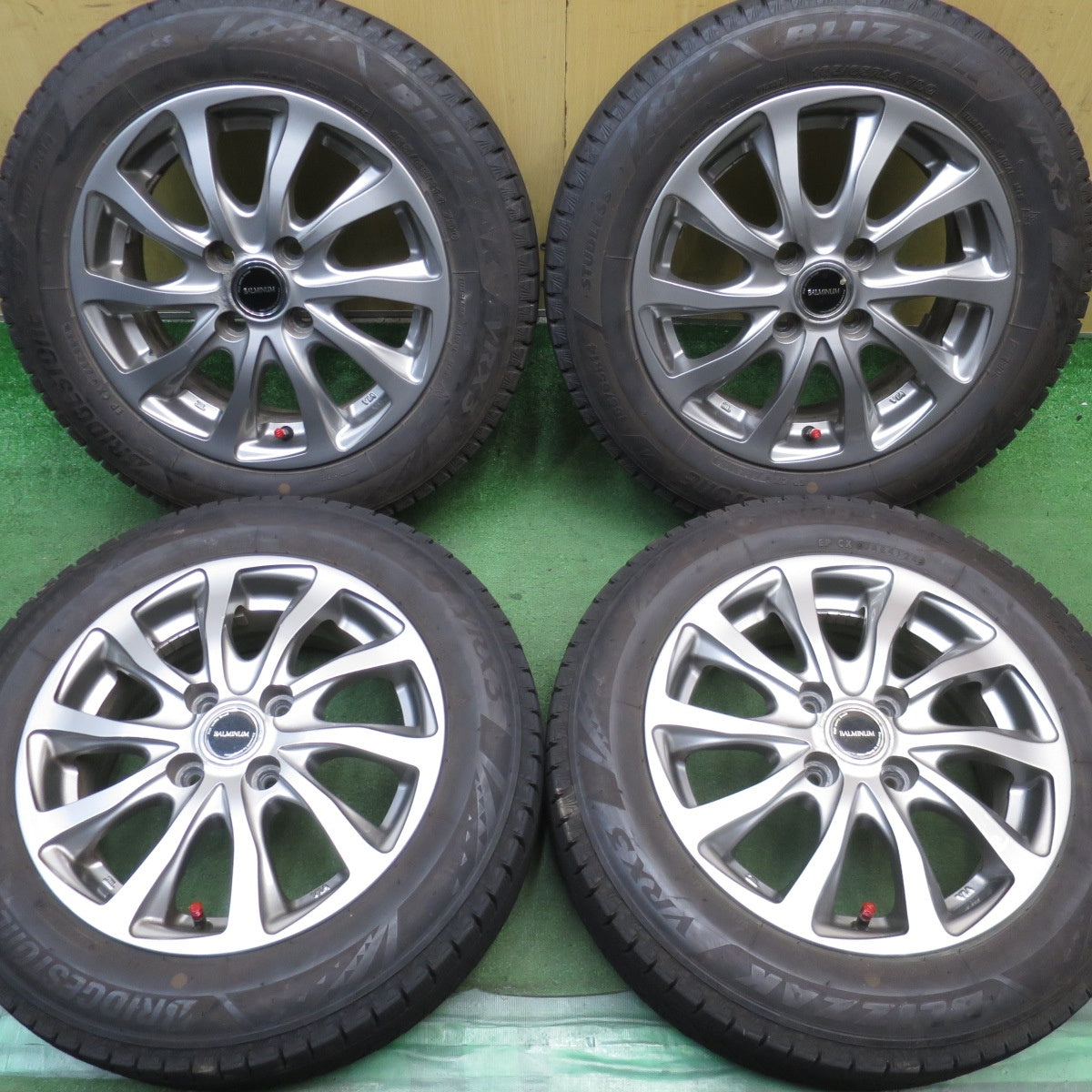 4本価格!24年◎スタッドレス 165/65R14 ブリヂストン ブリザック VRX3 BALMINUM TR10 バルミナ 14インチ PCD100/4H◎6101206NJス