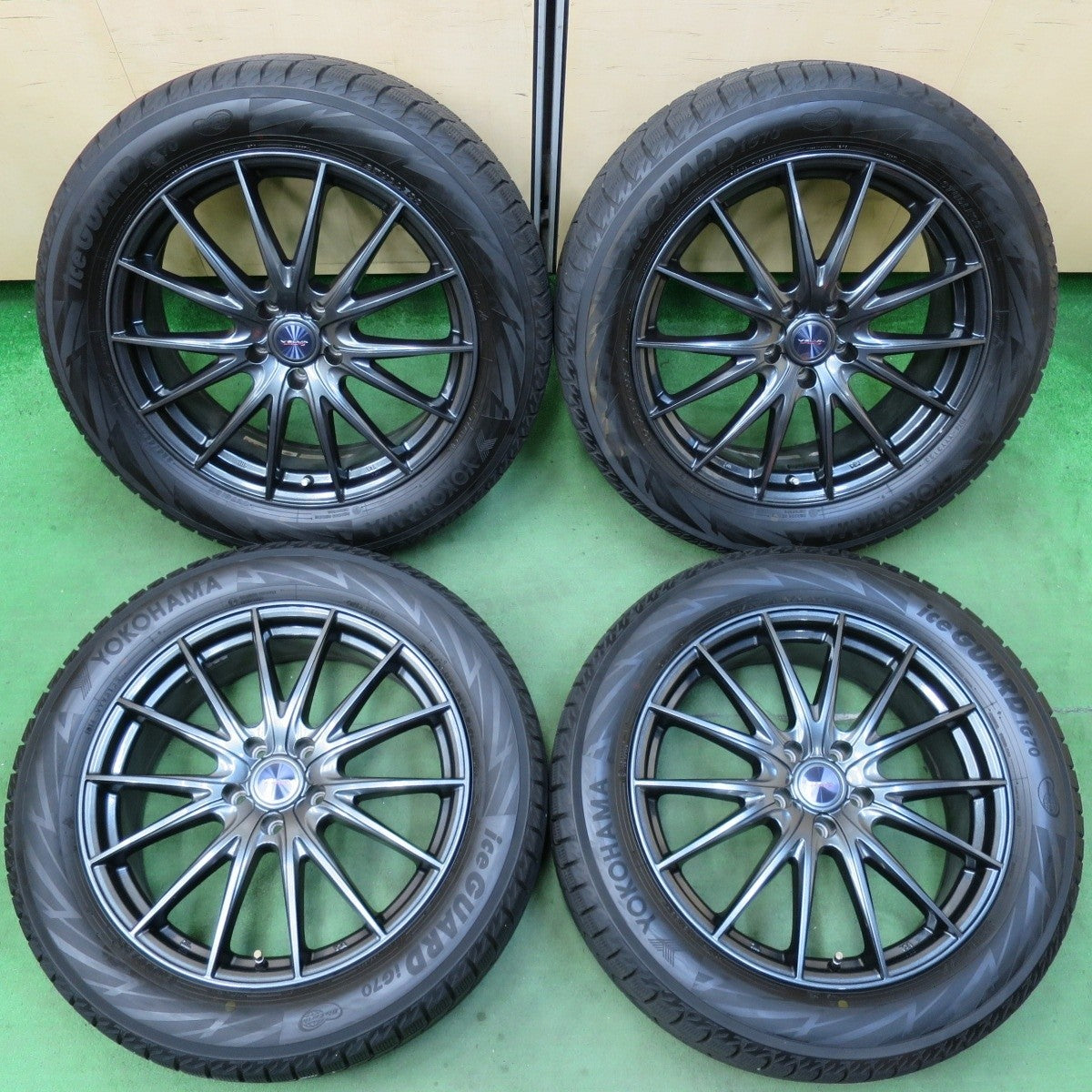 バリ溝!23年!キレイ!9.5分以上★スタッドレス 225/55R19 ヨコハマ アイスガード iG70 VELVA SPORTZ ヴェルヴァ 19インチ PCD114.3/5H★5020105イス