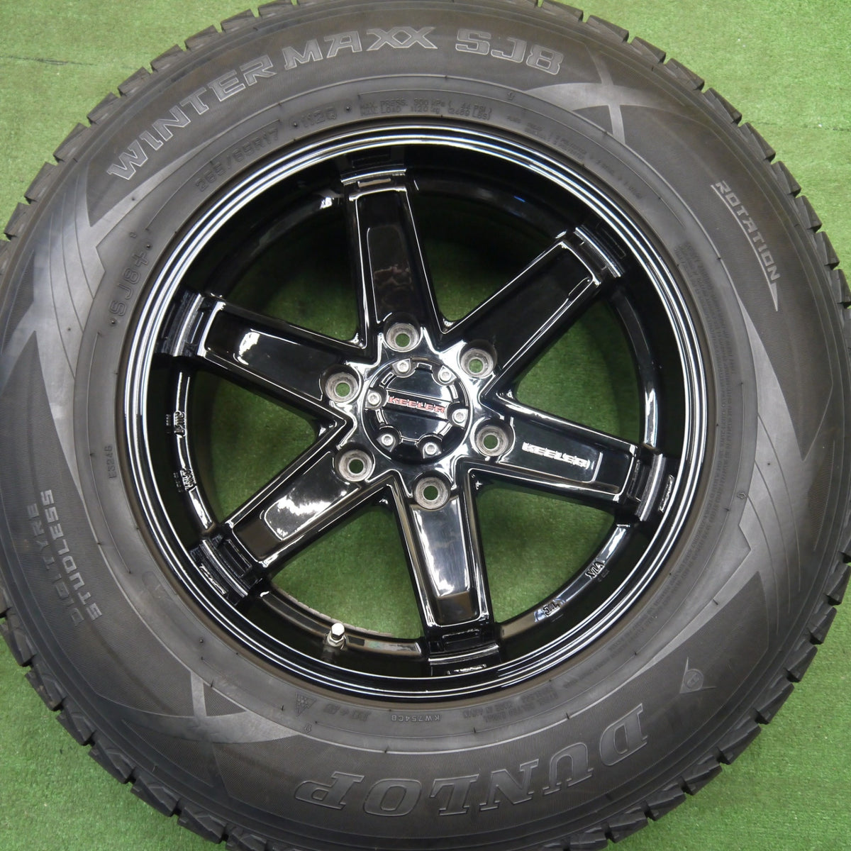 バリ溝!キレイ!9.5分★KEELER TACTICS 265/65R17 スタッドレス ダンロップ ウインターマックス SJ8 SJ8+ キーラー タクティクス 17インチ PCD139.7/6H★6021002Hス