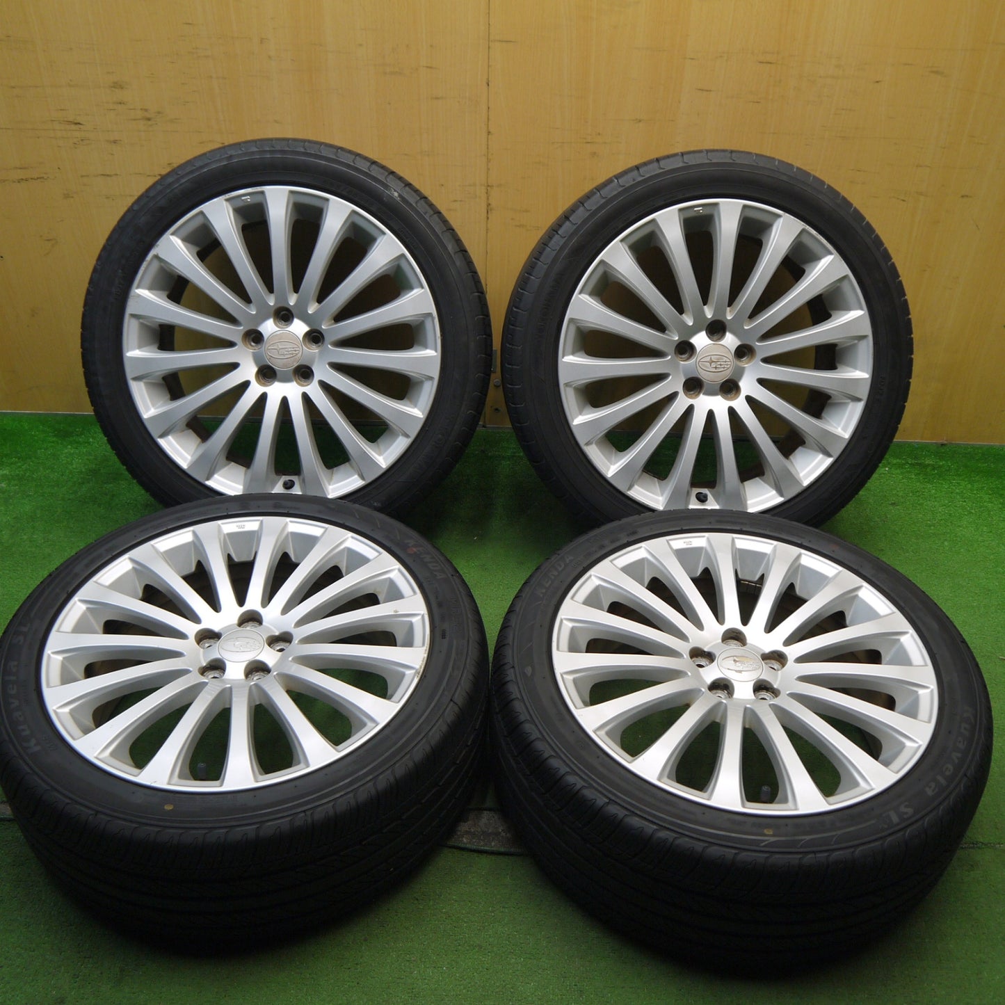 バリ溝!22年!8.5分★スバル レガシィ 純正 225/45R18 ヨコハマ エコス ES31 ケンダ Kuavela SL KR32 18インチ PCD100/5H★5061802Hノ