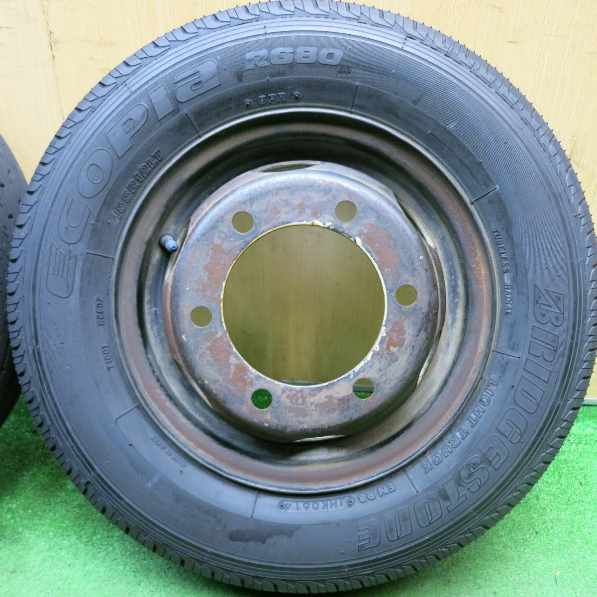 4本価格★トラック タイヤ 155R12LT 8PR ブリヂストン エコピア R680 スチール ホイール 12インチ PD170/6H★5062814HAノ