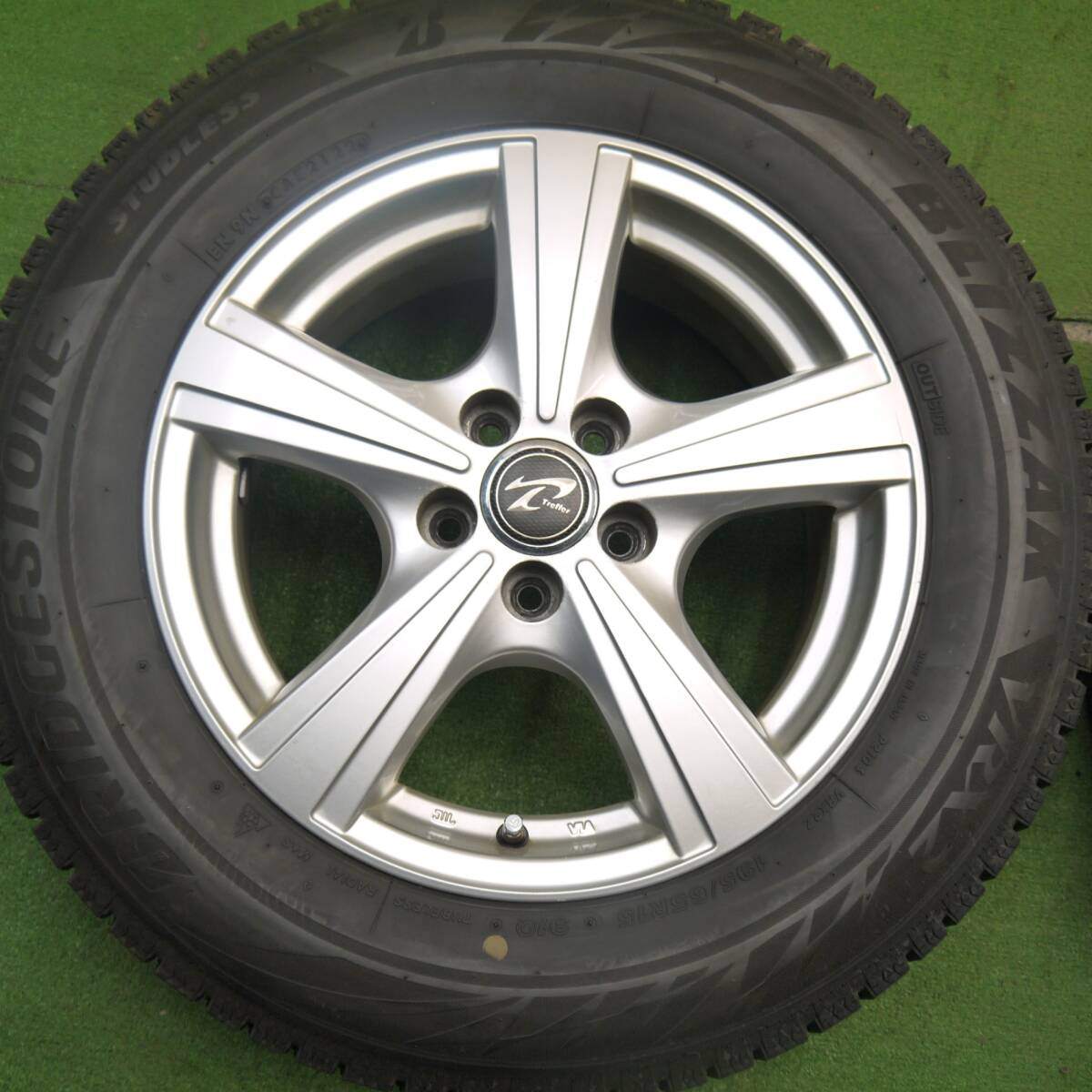 バリ溝!22年!9分★プリウス 等 195/65R15 スタッドレス ブリヂストン ブリザック VRX2 Treffer トレファー 15インチ PCD100/5H★5032801Hス