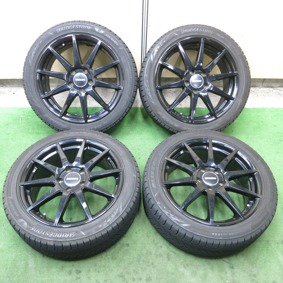 バリ溝!22年!8.5分★ベンツ 等 BIASSO BI-01 215/45R17 スタッドレス ブリヂストン ブリザック VRX3 ビアッソ 17インチ PCD112/5H★5091301ナス